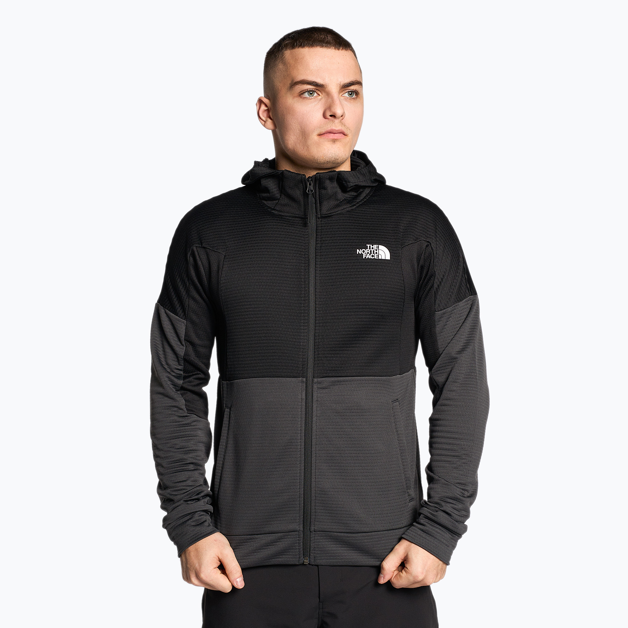 Bluza trekkingowa męska The North Face Mountain Athletics Full Zip Fleece asphalt grey/black | WYSYŁKA W 24H | 30 DNI NA ZWROT