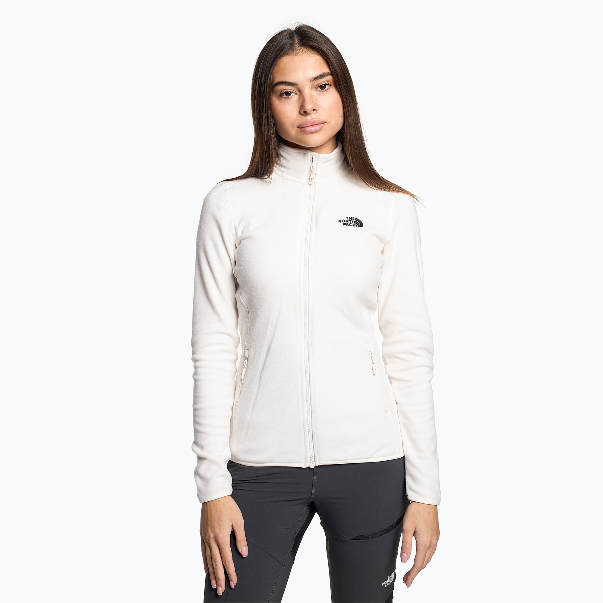 Bluza polarowa damska The North Face 100 Glacier FZ gardenia white | WYSYŁKA W 24H | 30 DNI NA ZWROT