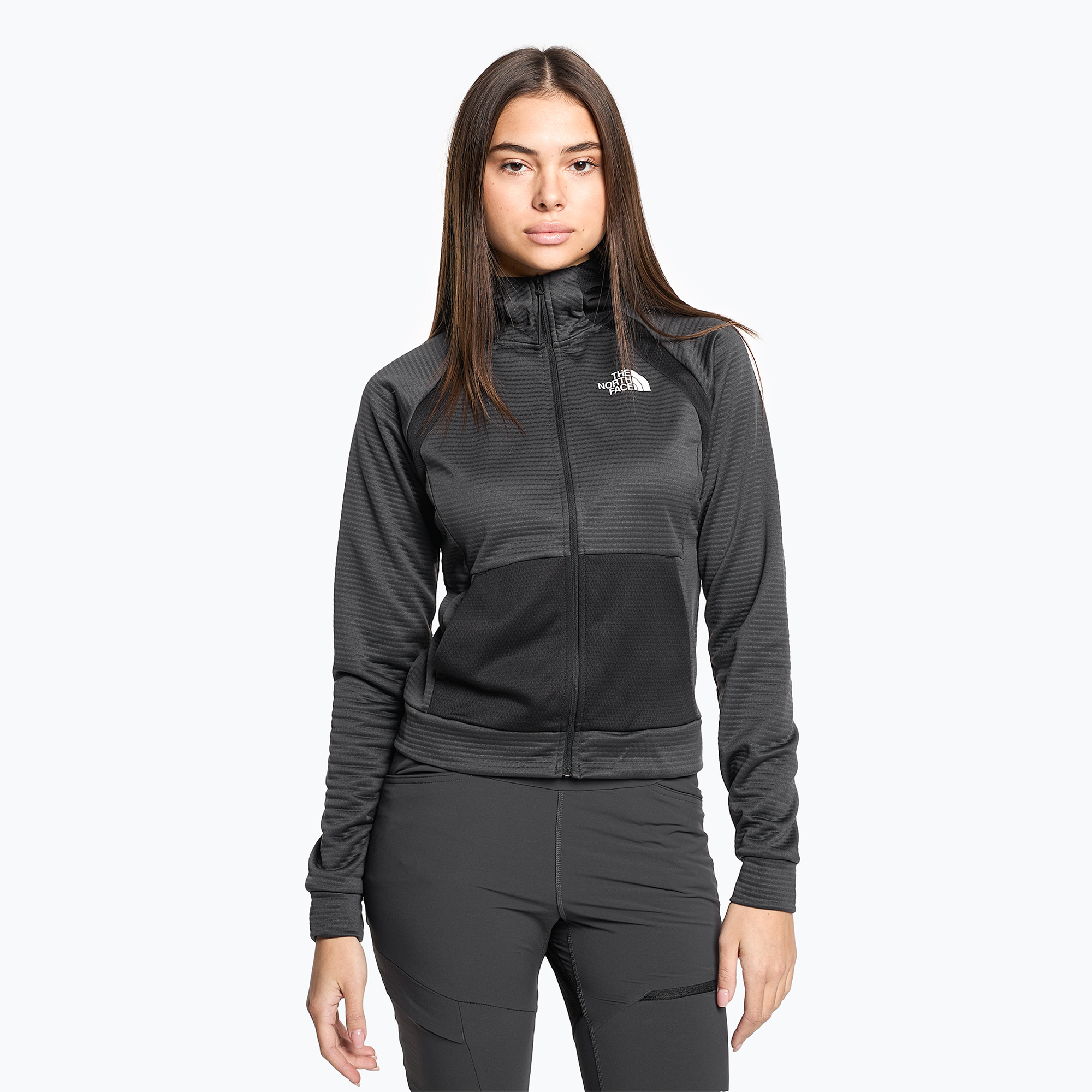 Bluza trekkingowa damska The North Face Mountain Athletics Full Zip Fleece asphalt grey/black | WYSYŁKA W 24H | 30 DNI NA ZWROT