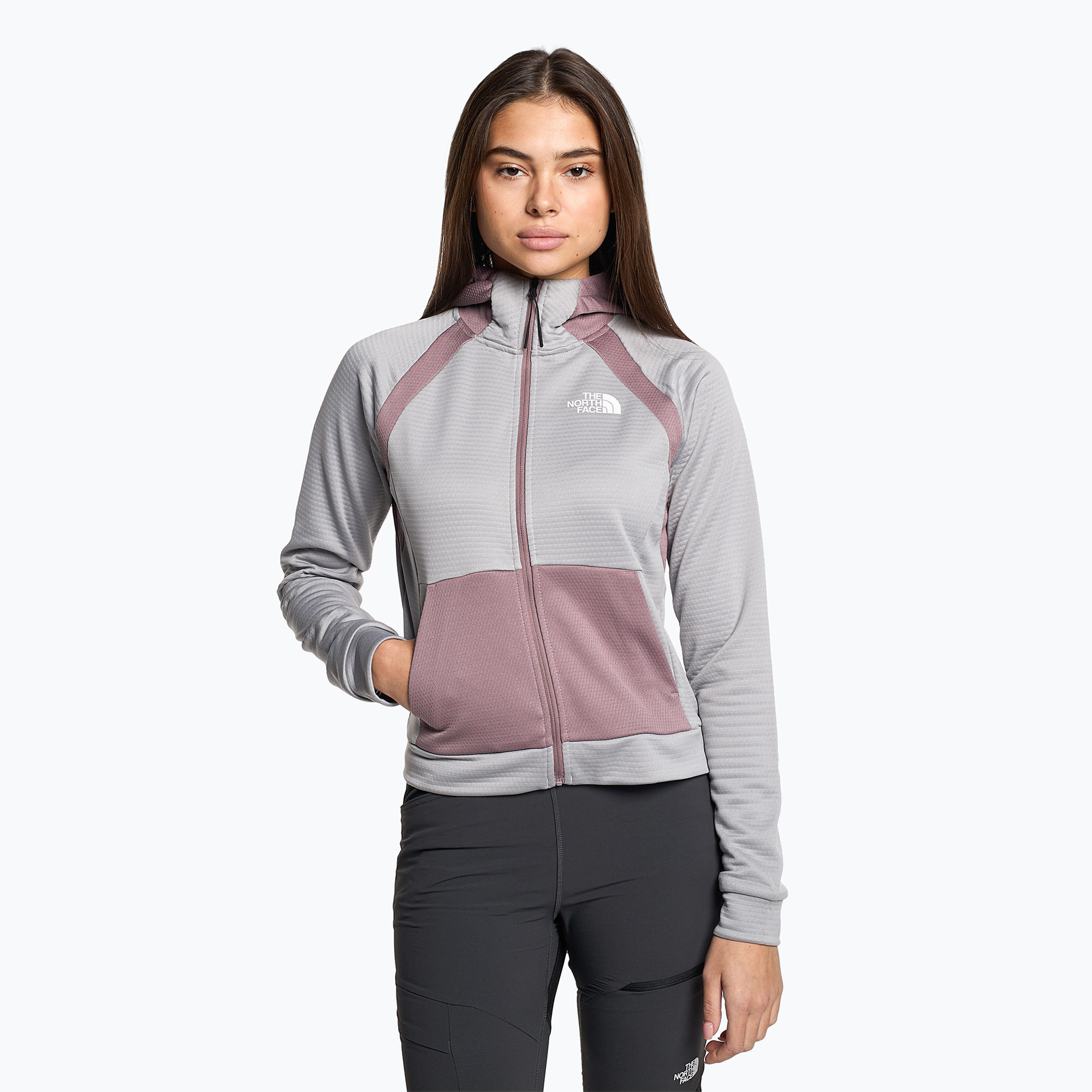 Bluza trekkingowa damska The North Face Mountain Athletics Full Zip Fleece meld grey/fawn grey | WYSYŁKA W 24H | 30 DNI NA ZWROT