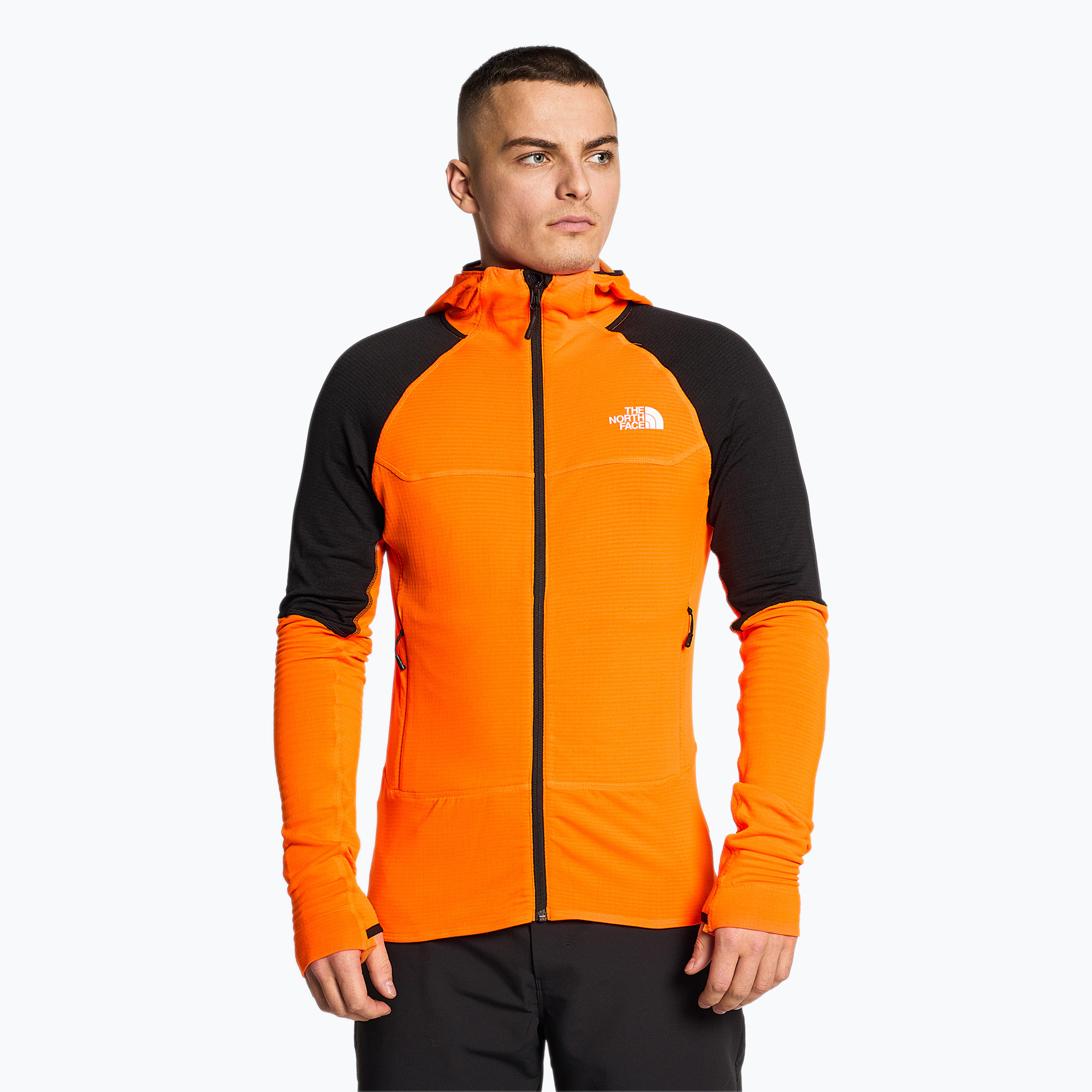 Bluza trekkingowa męska The North Face Bolt Polartec Hoodie shocking orange/black | WYSYŁKA W 24H | 30 DNI NA ZWROT