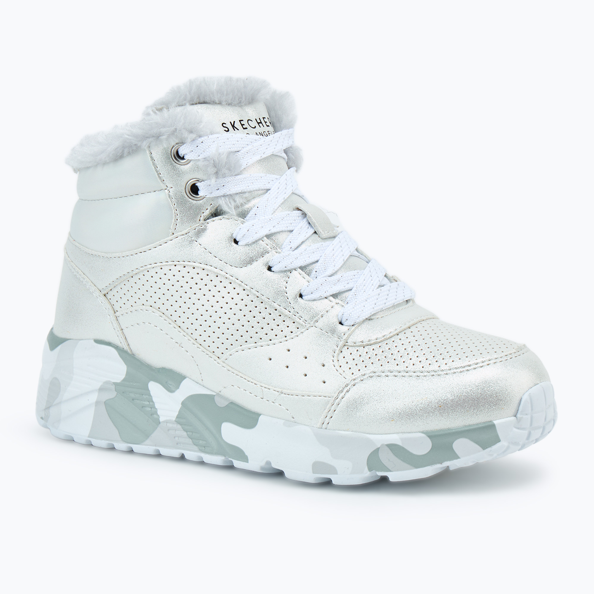 Buty dziecięce SKECHERS Uno Lite Camo Dazzle silver/grey | WYSYŁKA W 24H | 30 DNI NA ZWROT