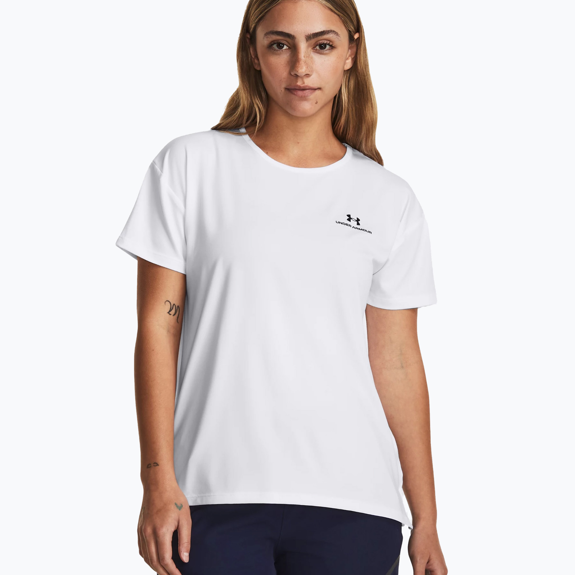 Koszulka treningowa damska Under Armour Rush Energy 2.0 white/black | WYSYŁKA W 24H | 30 DNI NA ZWROT