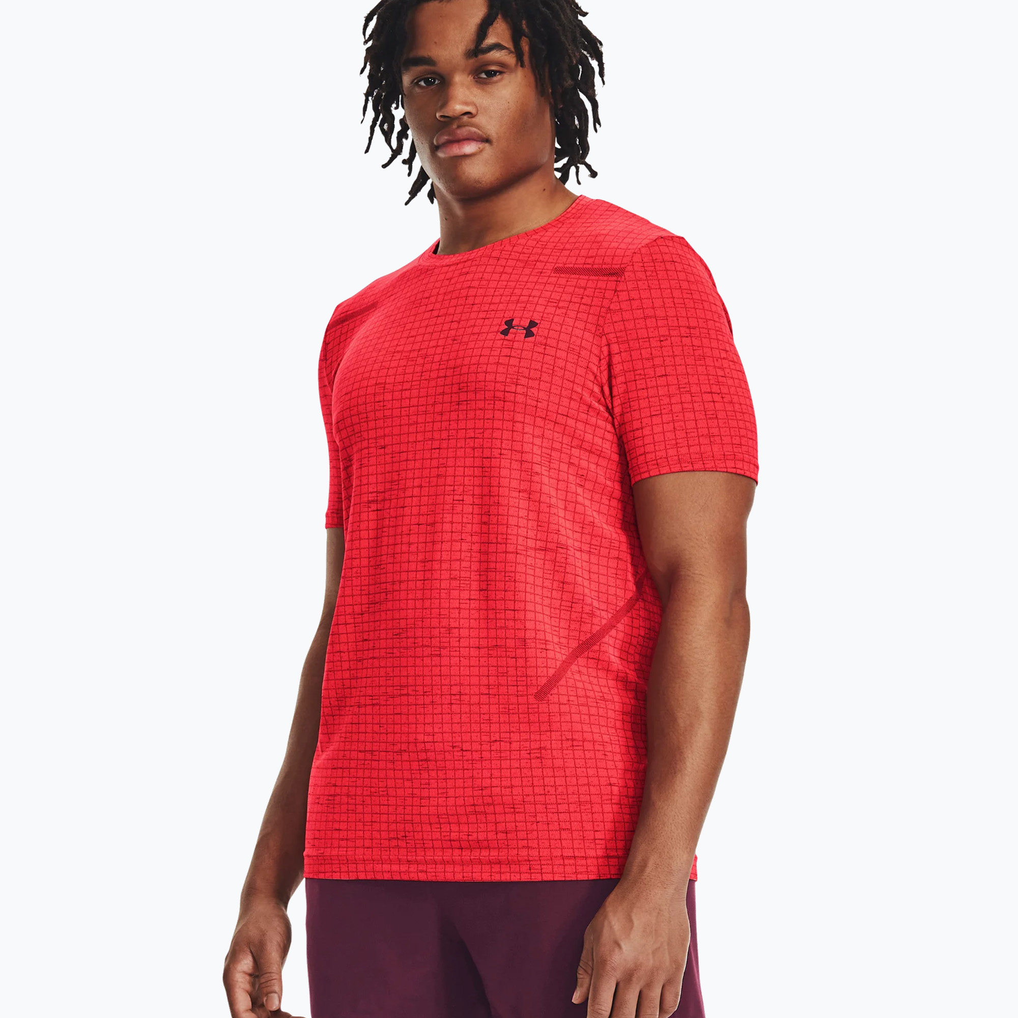 Koszulka treningowa męska Under Armour Seamless Grid beta/dark maroon | WYSYŁKA W 24H | 30 DNI NA ZWROT