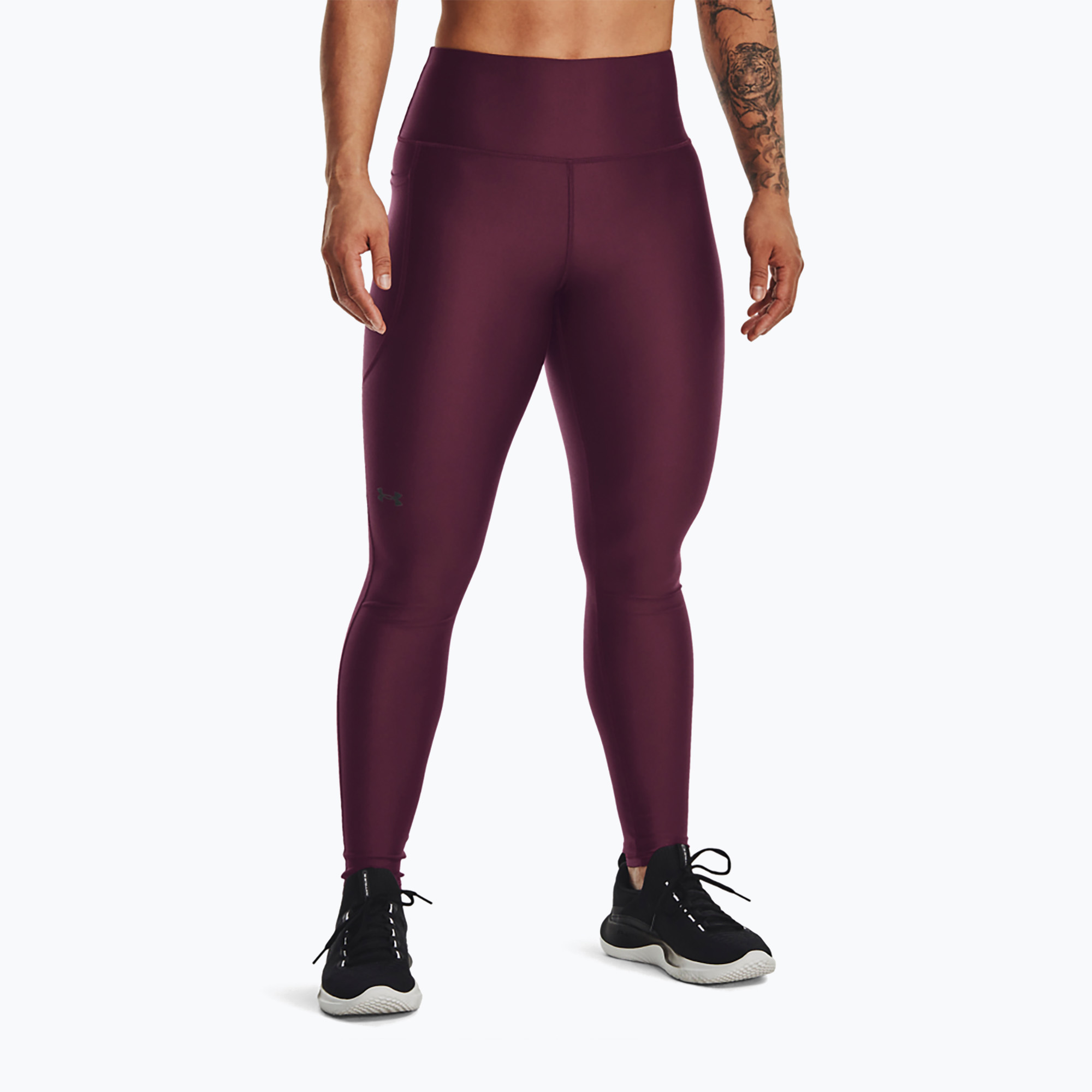 Legginsy treningowe damskie Under Armour Tech High Rise dark maroon/black | WYSYŁKA W 24H | 30 DNI NA ZWROT