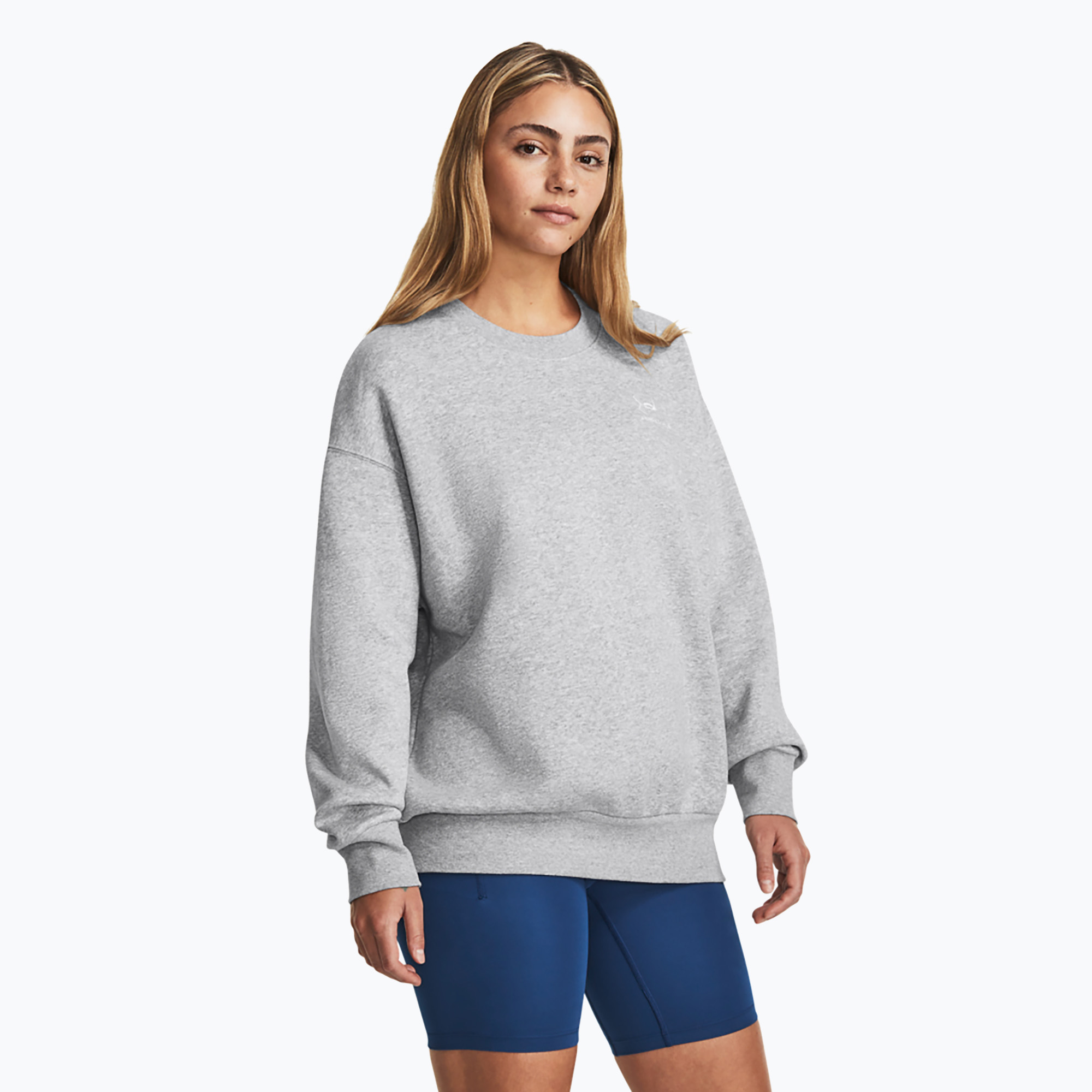 Bluza damska Under Armour Icon Fleece Crew mod gray light heather/white | WYSYŁKA W 24H | 30 DNI NA ZWROT