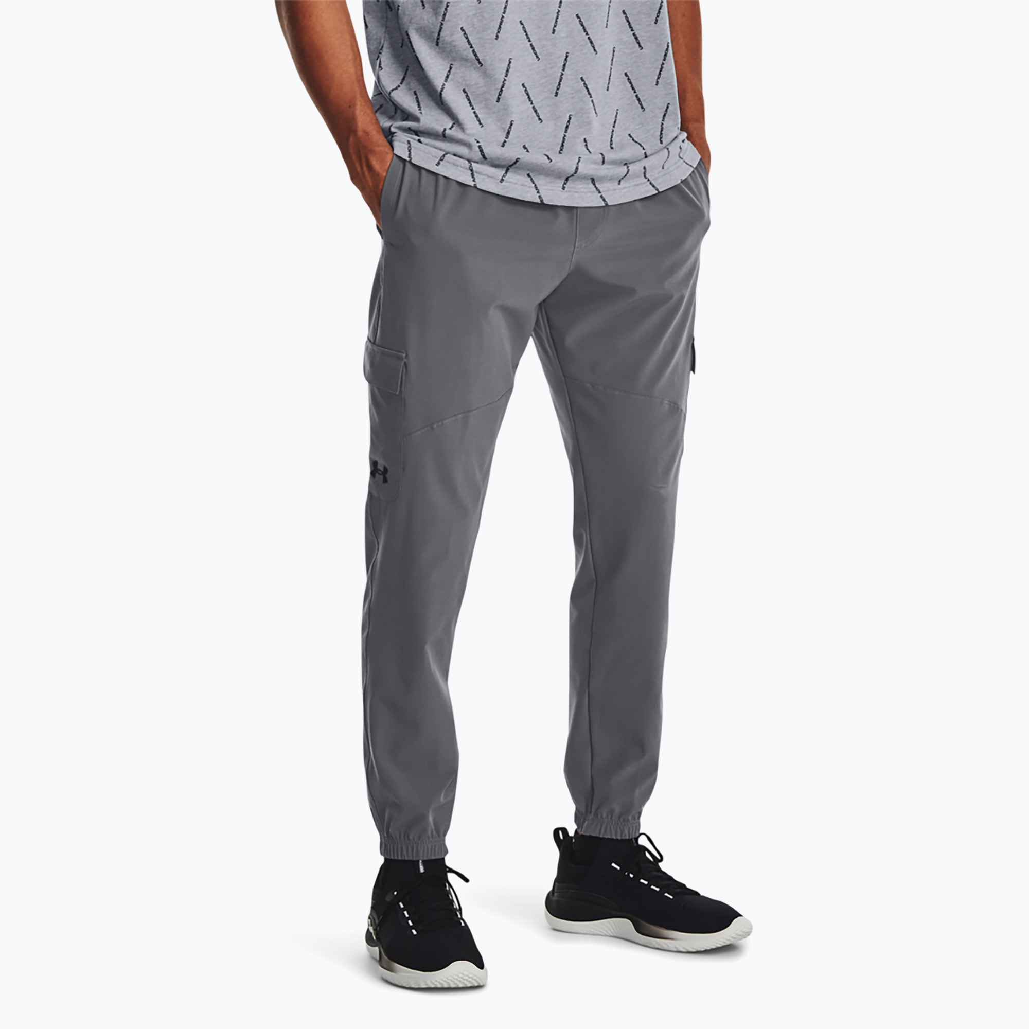 Spodnie męskie Under Armour Stretch Woven Cargo pitch gray/black | WYSYŁKA W 24H | 30 DNI NA ZWROT