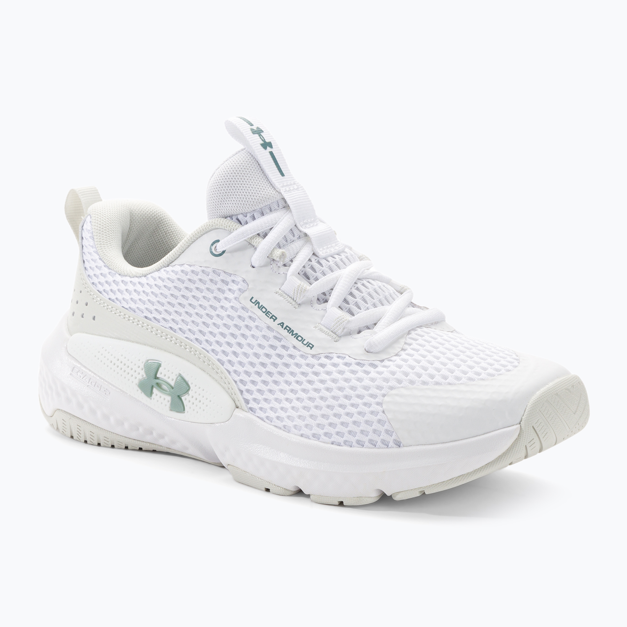 Buty treningowe damskie Under Armour W W Dynamic Select white/white clay/metallic green grit | WYSYŁKA W 24H | 30 DNI NA ZWROT