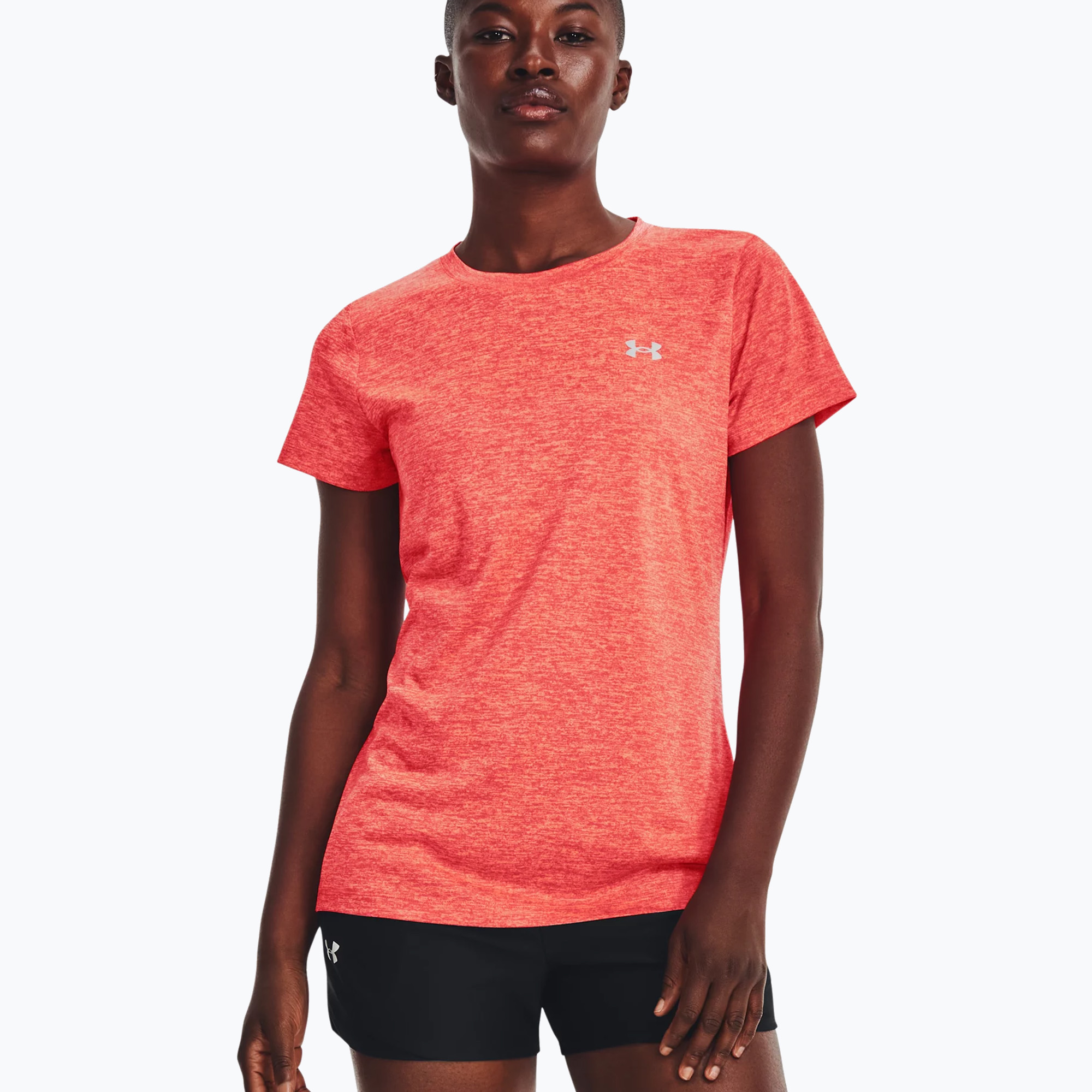 Koszulka treningowa damska Under Armour Tech SSC - Twist beta/pomegranate/metallic silver | WYSYŁKA W 24H | 30 DNI NA ZWROT