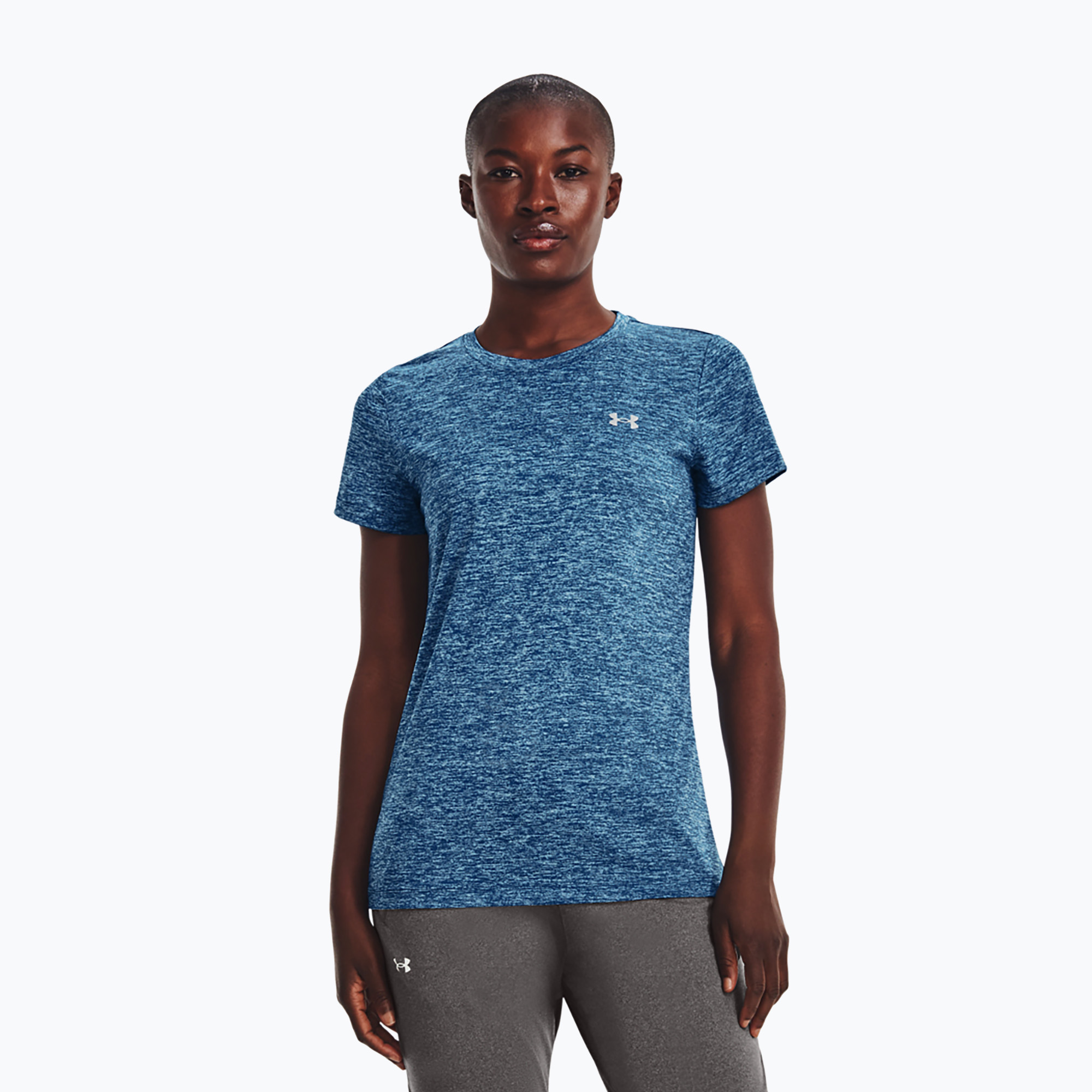 Koszulka treningowa damska Under Armour Tech SSC - Twist varsity blue/blizzard/metallic silver | WYSYŁKA W 24H | 30 DNI NA ZWROT