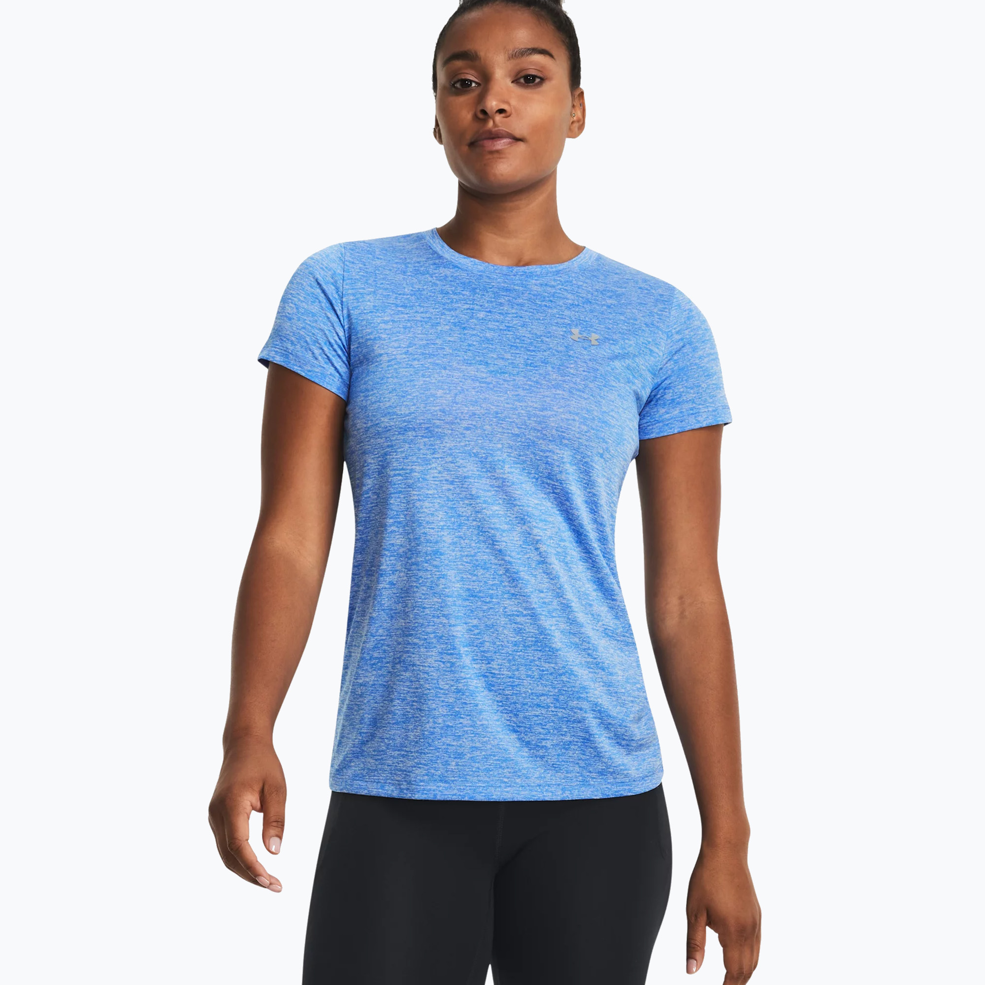 Koszulka treningowa damska Under Armour Tech SSC - Twist water/white/metallic silver | WYSYŁKA W 24H | 30 DNI NA ZWROT