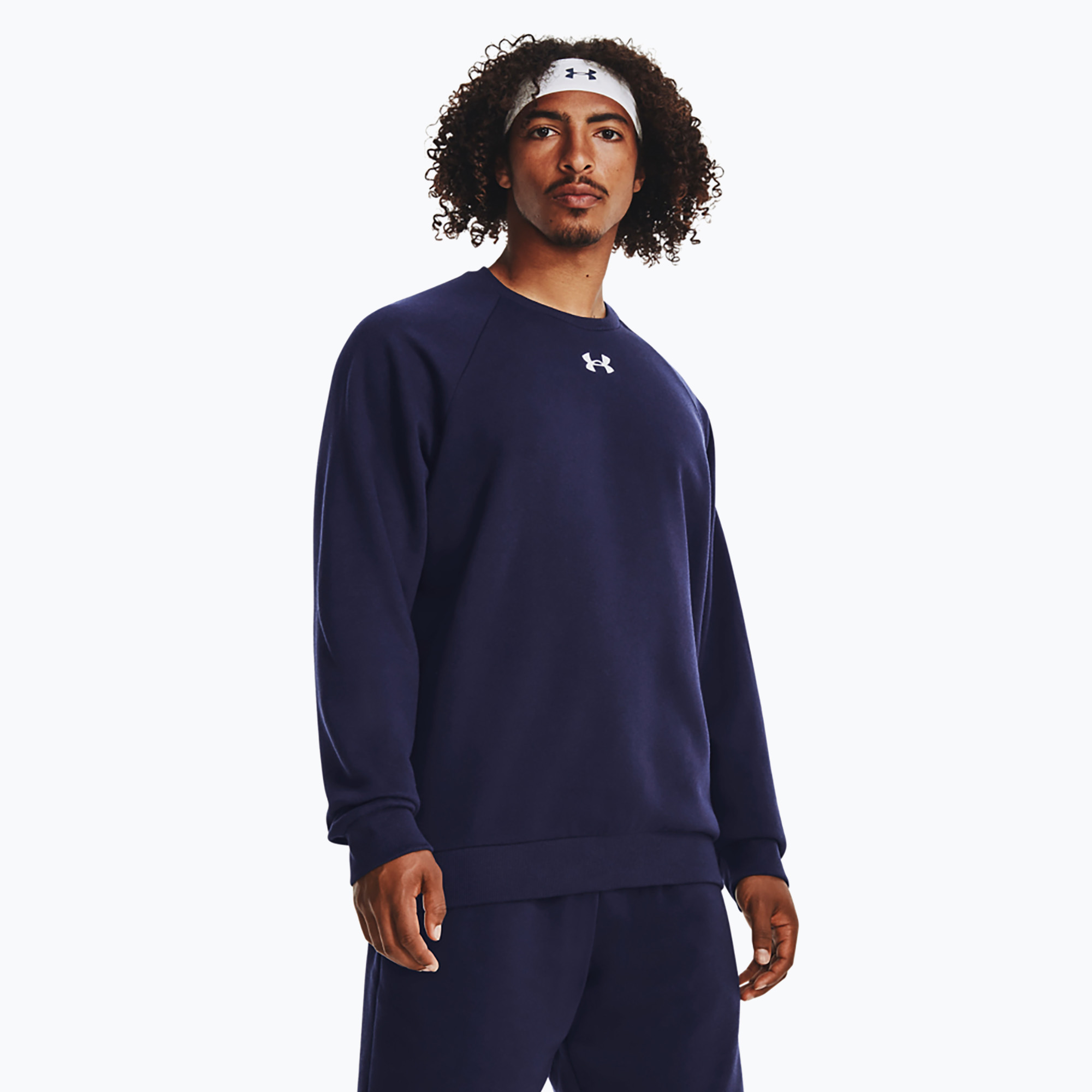 Bluza męska Under Armour Rival Fleece Crew midnight navy/white | WYSYŁKA W 24H | 30 DNI NA ZWROT