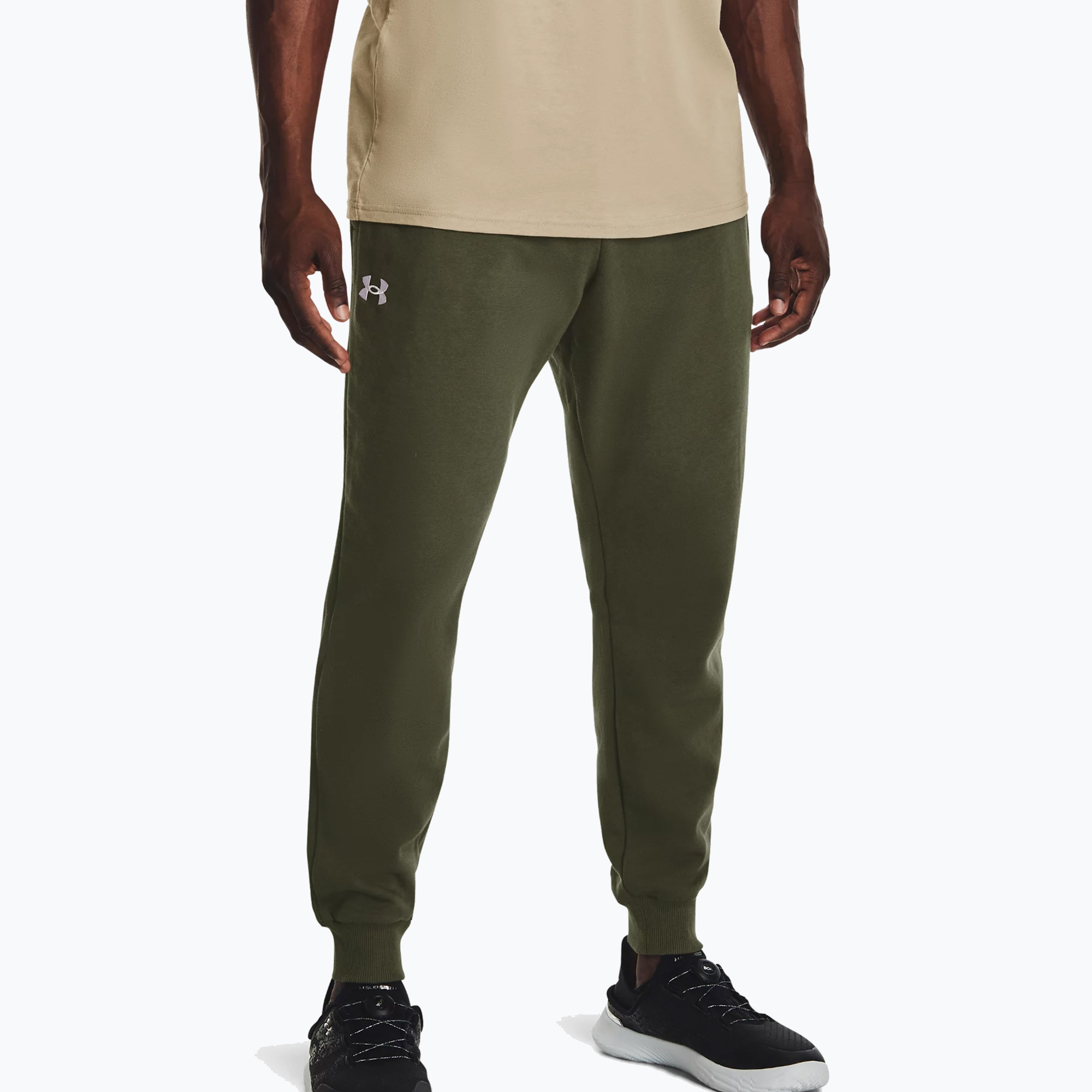 Spodnie męskie Under Armour Rival Fleece Joggers marine od green/white | WYSYŁKA W 24H | 30 DNI NA ZWROT