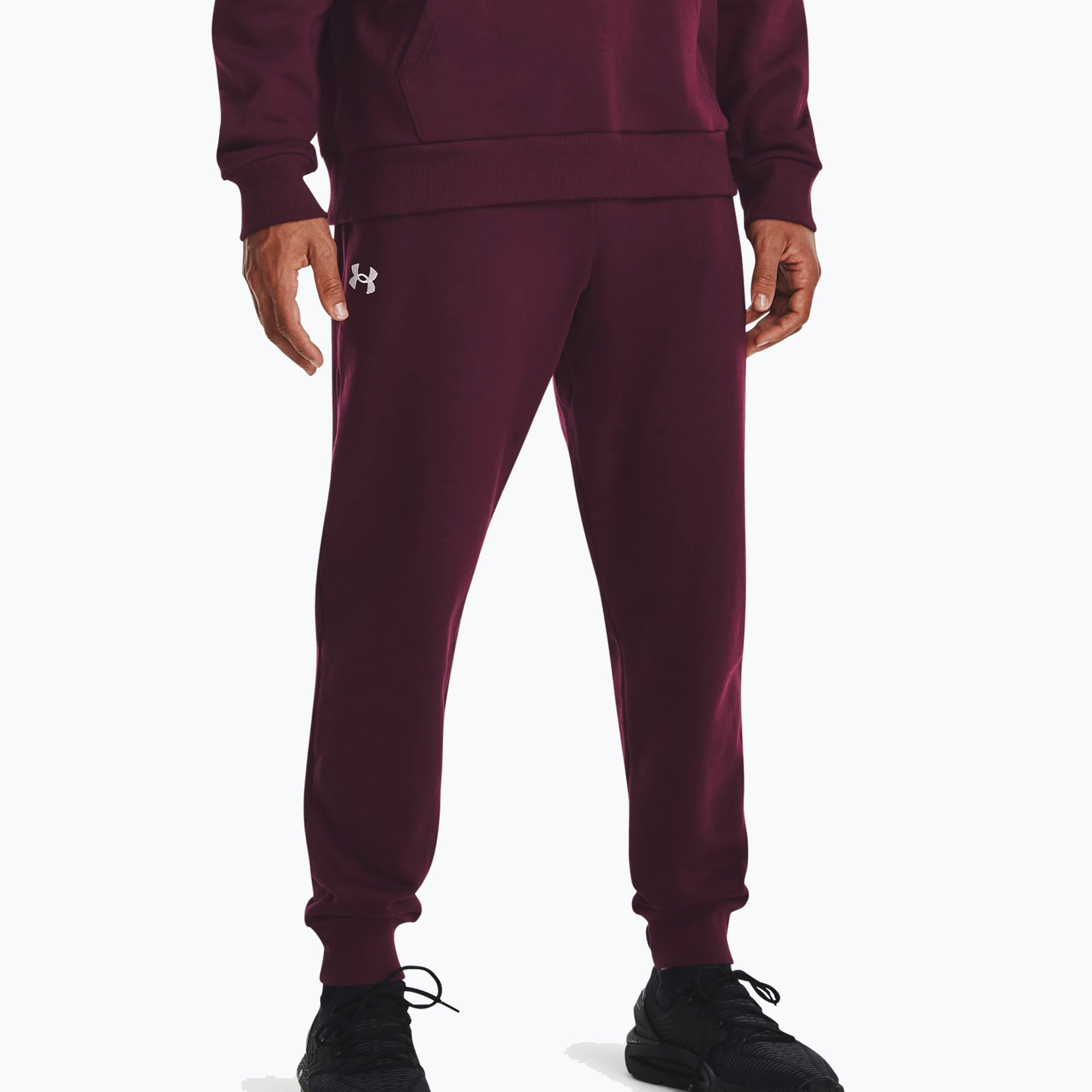 Spodnie męskie Under Armour Rival Fleece Joggers dark maroon/white | WYSYŁKA W 24H | 30 DNI NA ZWROT