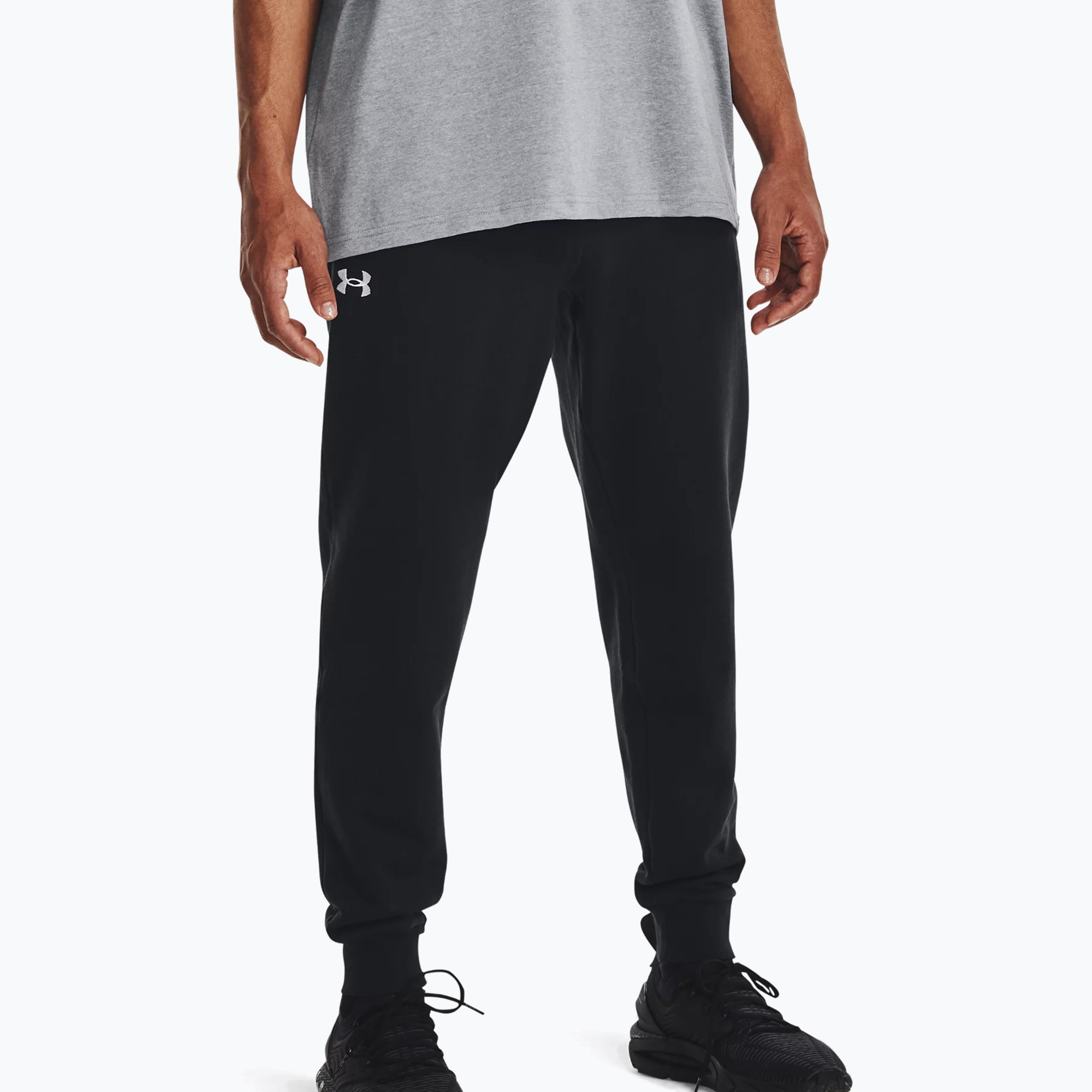 Spodnie męskie Under Armour Rival Fleece Joggers black/white | WYSYŁKA W 24H | 30 DNI NA ZWROT