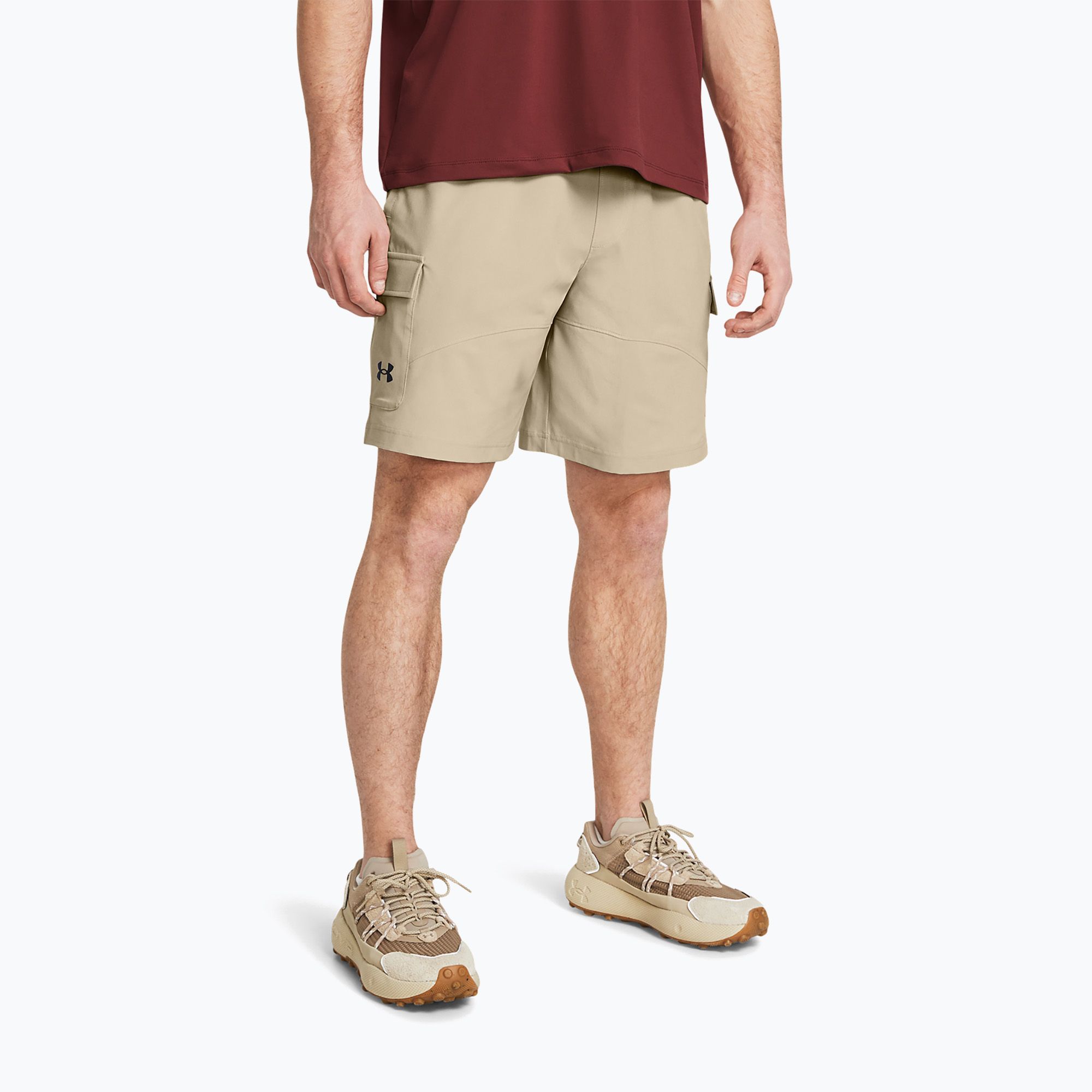 Spodenki treningowe męskie Under Armour Stretch Woven Cargo khaki base/black | WYSYŁKA W 24H | 30 DNI NA ZWROT