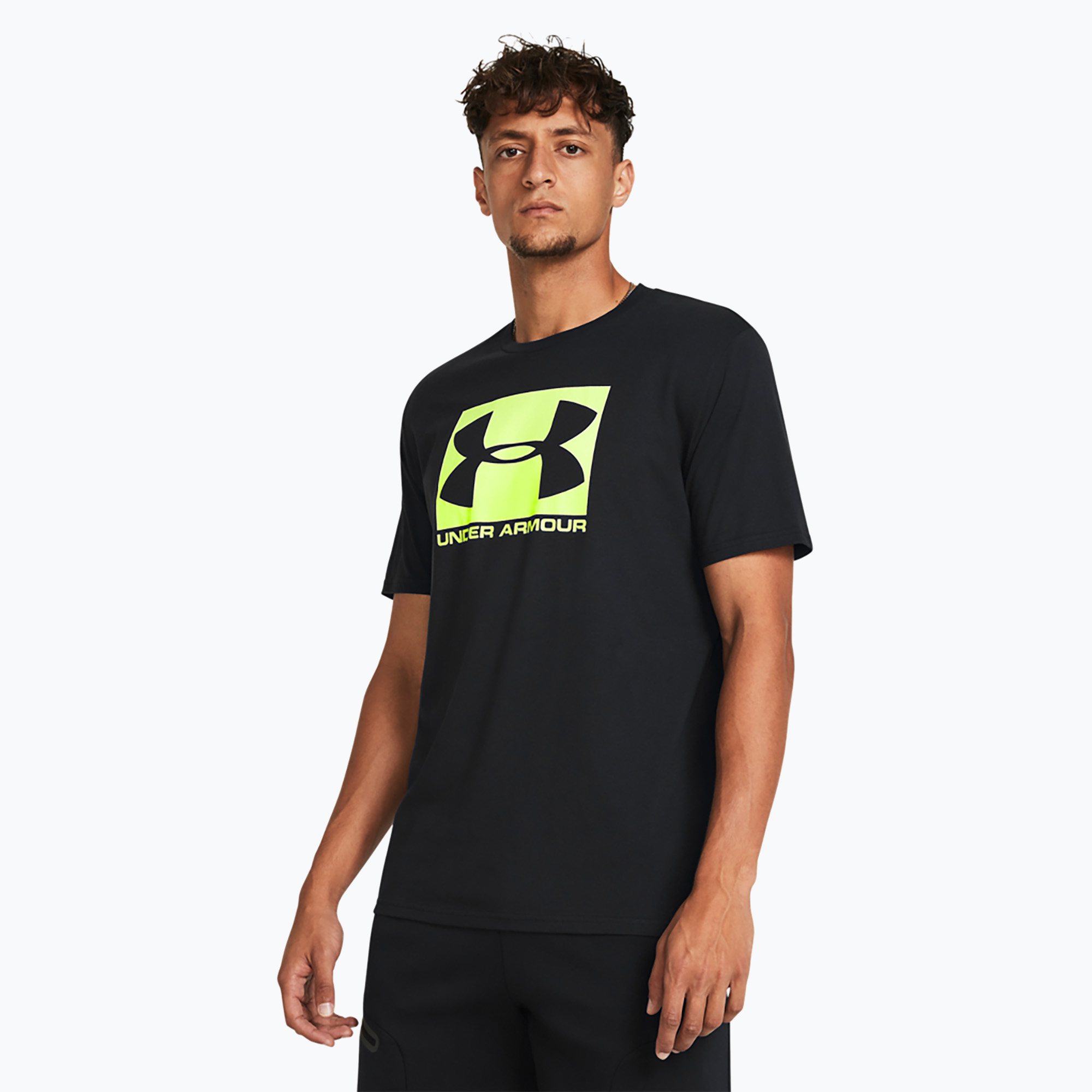 Koszulka męska Under Armour Boxed Sportstyle black/high vis yellow | WYSYŁKA W 24H | 30 DNI NA ZWROT