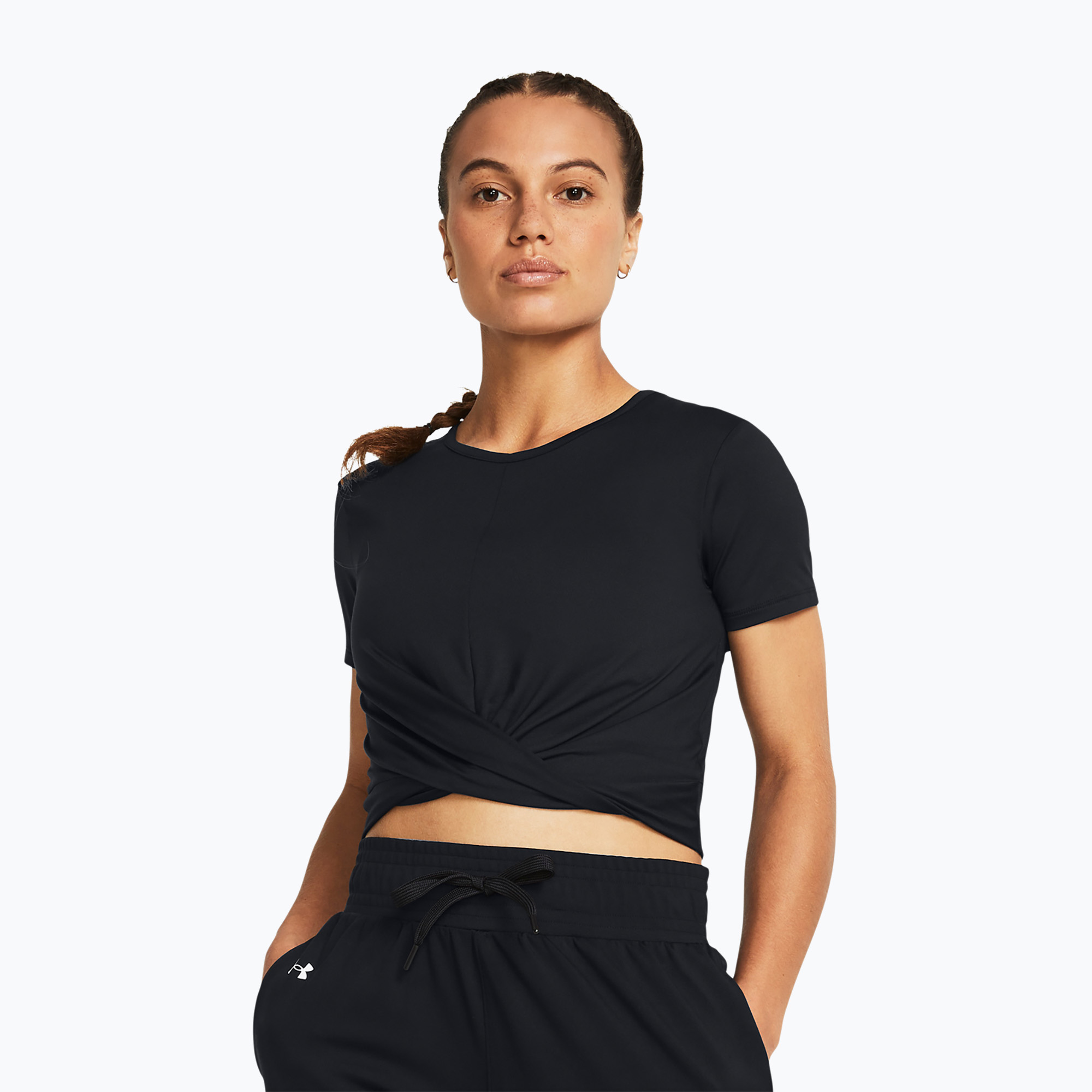 Top treningowy damski Under Armour Motion Crossover Crop black/white | WYSYŁKA W 24H | 30 DNI NA ZWROT