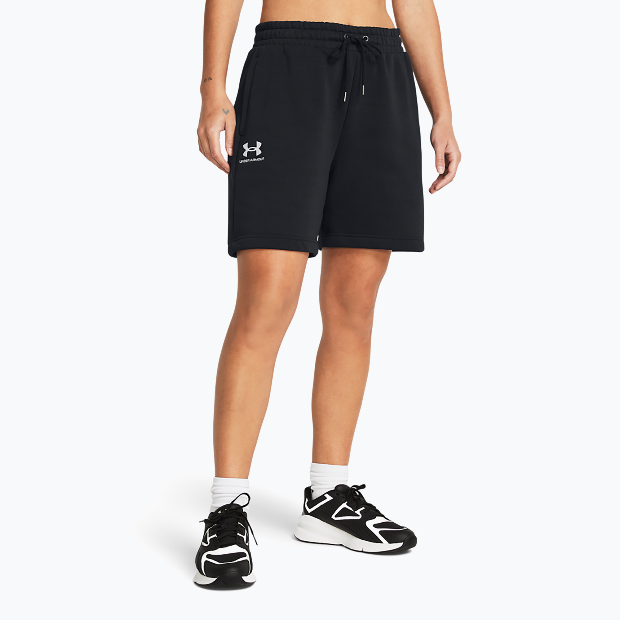 Spodenki damskie Under Armour Essl Flc Relax BF black/white | WYSYŁKA W 24H | 30 DNI NA ZWROT