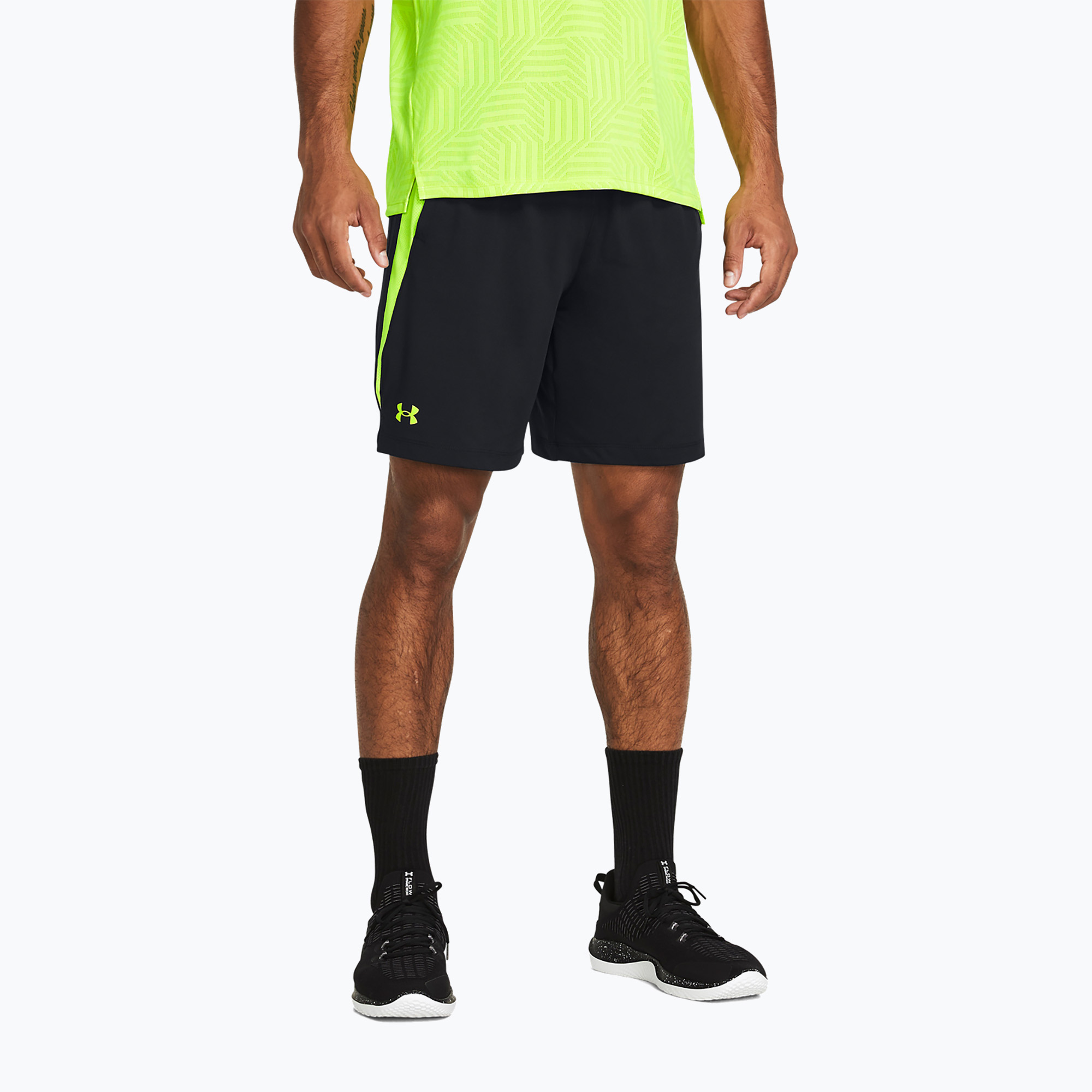 Spodenki treningowe męskie Under Armour Tech Vent black/high-vis yellow/high-vis yellow | WYSYŁKA W 24H | 30 DNI NA ZWROT