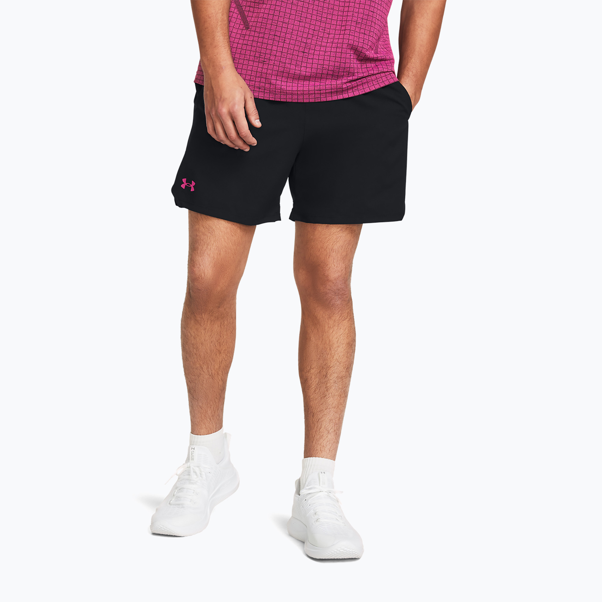 Spodenki treningowe męskie Under Armour Ua Vanish Woven 6in black/astro pink | WYSYŁKA W 24H | 30 DNI NA ZWROT