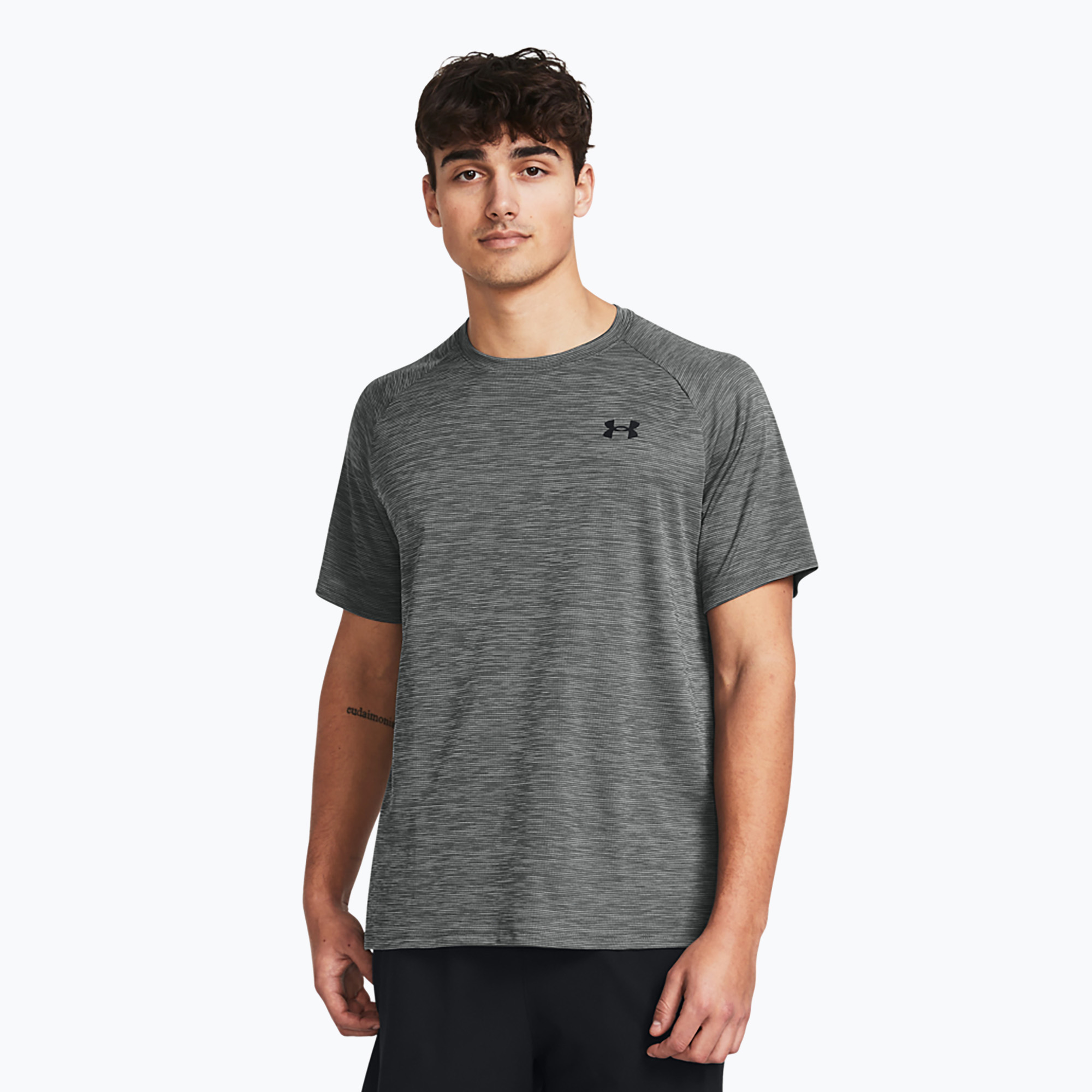 Koszulka treningowa męska Under Armour Tech Textured castlerock/black | WYSYŁKA W 24H | 30 DNI NA ZWROT