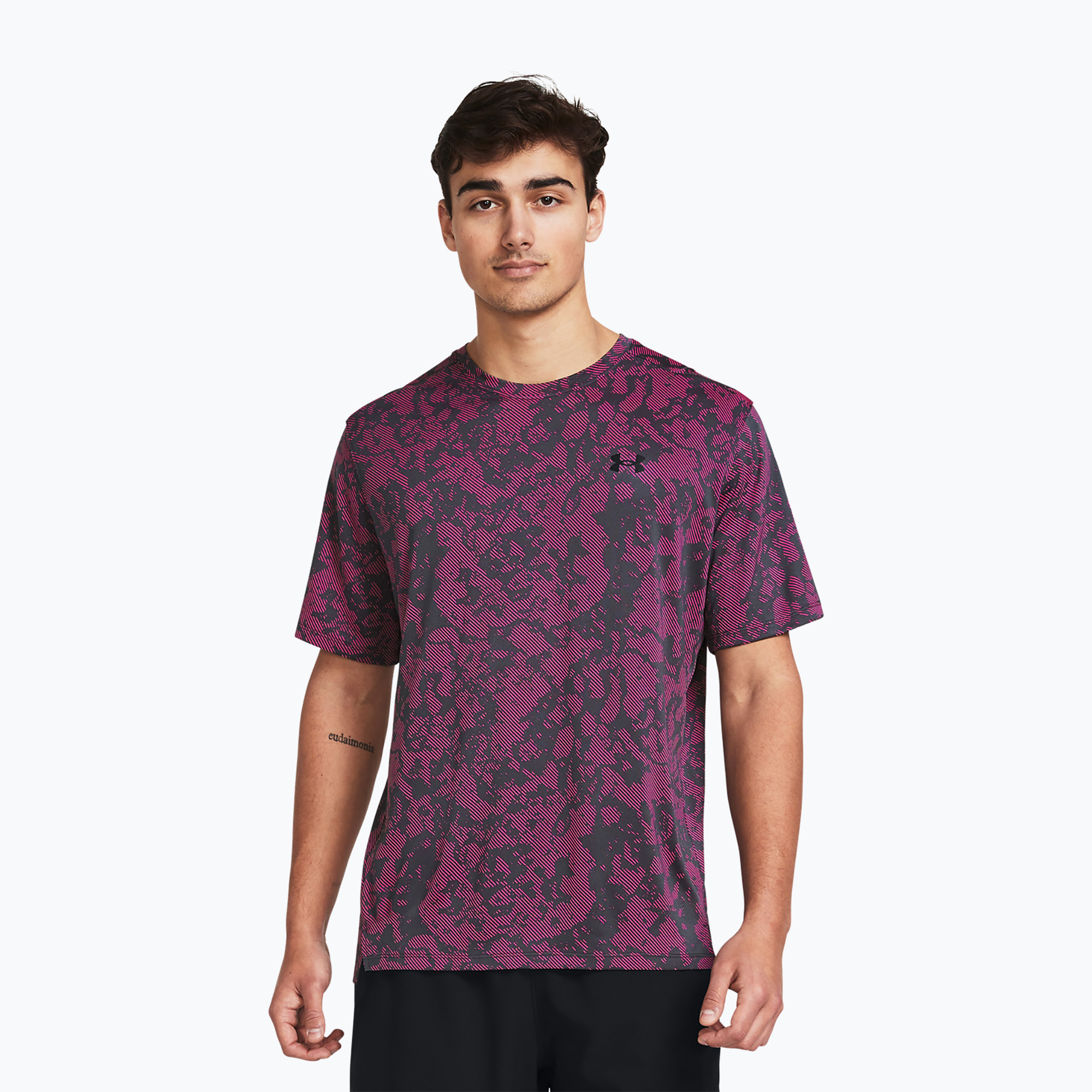 Koszulka treningowa męska Under Armour Tech Vent Geode astro pink/black | WYSYŁKA W 24H | 30 DNI NA ZWROT