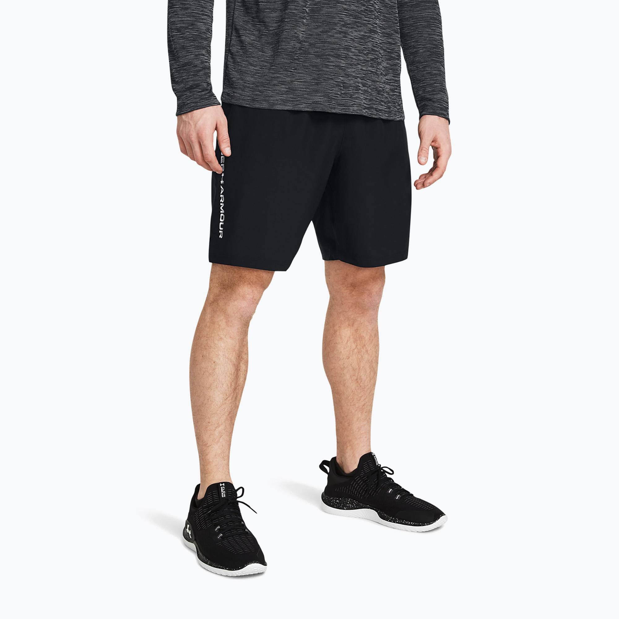 Spodenki treningowe męskie Under Armour Woven Wordmark black/white | WYSYŁKA W 24H | 30 DNI NA ZWROT