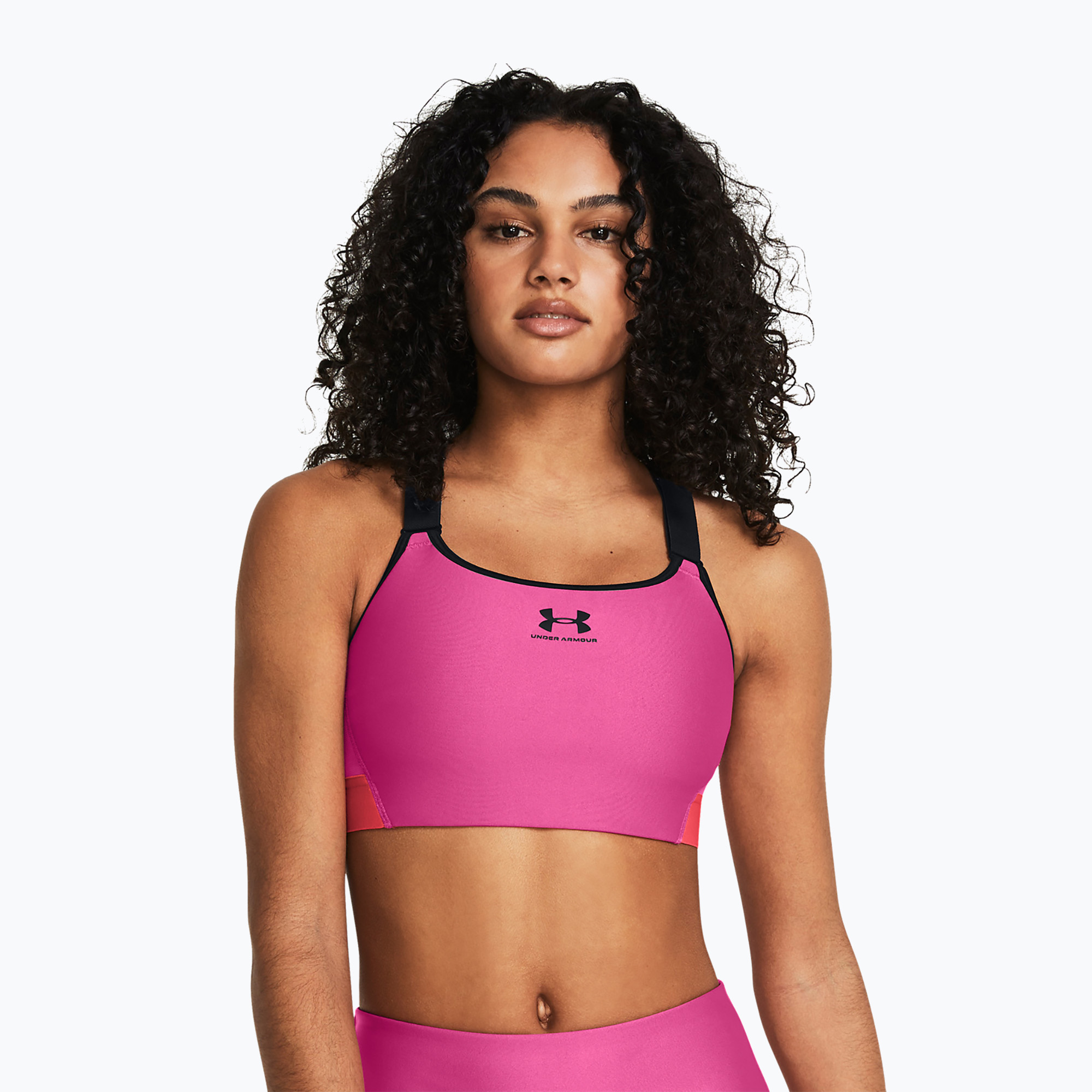 Biustonosz treningowy Under Armour HeatGear Armour High astro pink/red solstice/black | WYSYŁKA W 24H | 30 DNI NA ZWROT