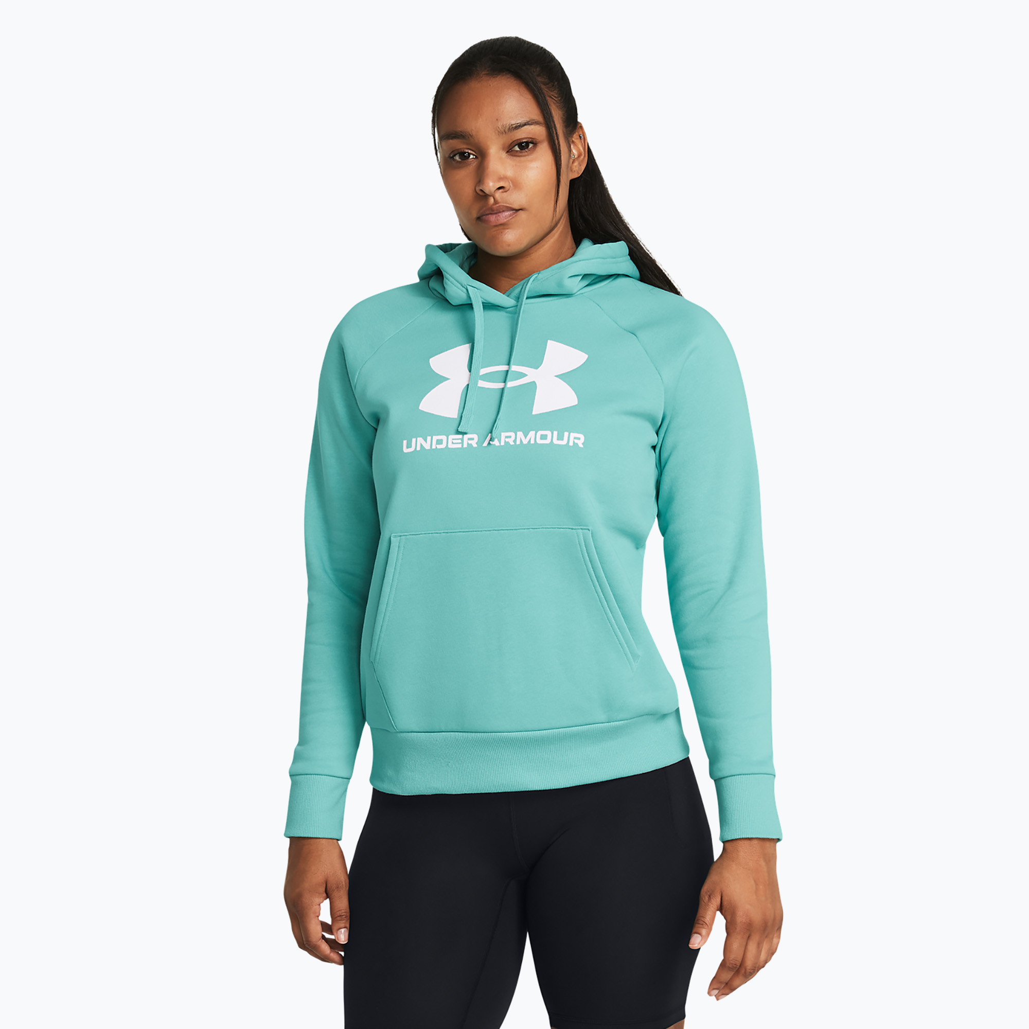 Bluza damska Under Armour Rival Fleece Big Logo Hoody radial turquoise/white | WYSYŁKA W 24H | 30 DNI NA ZWROT