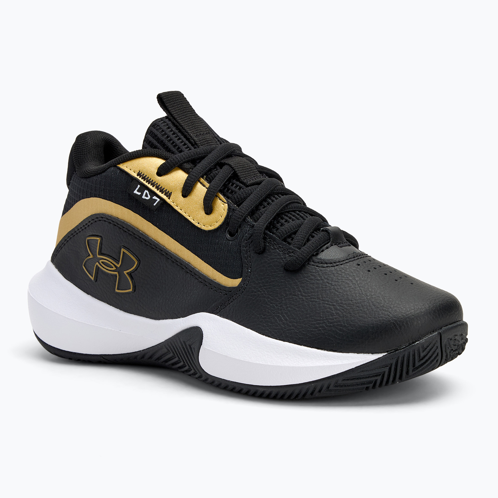 Buty do koszykówki dziecięce Under Armour GS Lockdown 7 black/black/metallic gold | WYSYŁKA W 24H | 30 DNI NA ZWROT