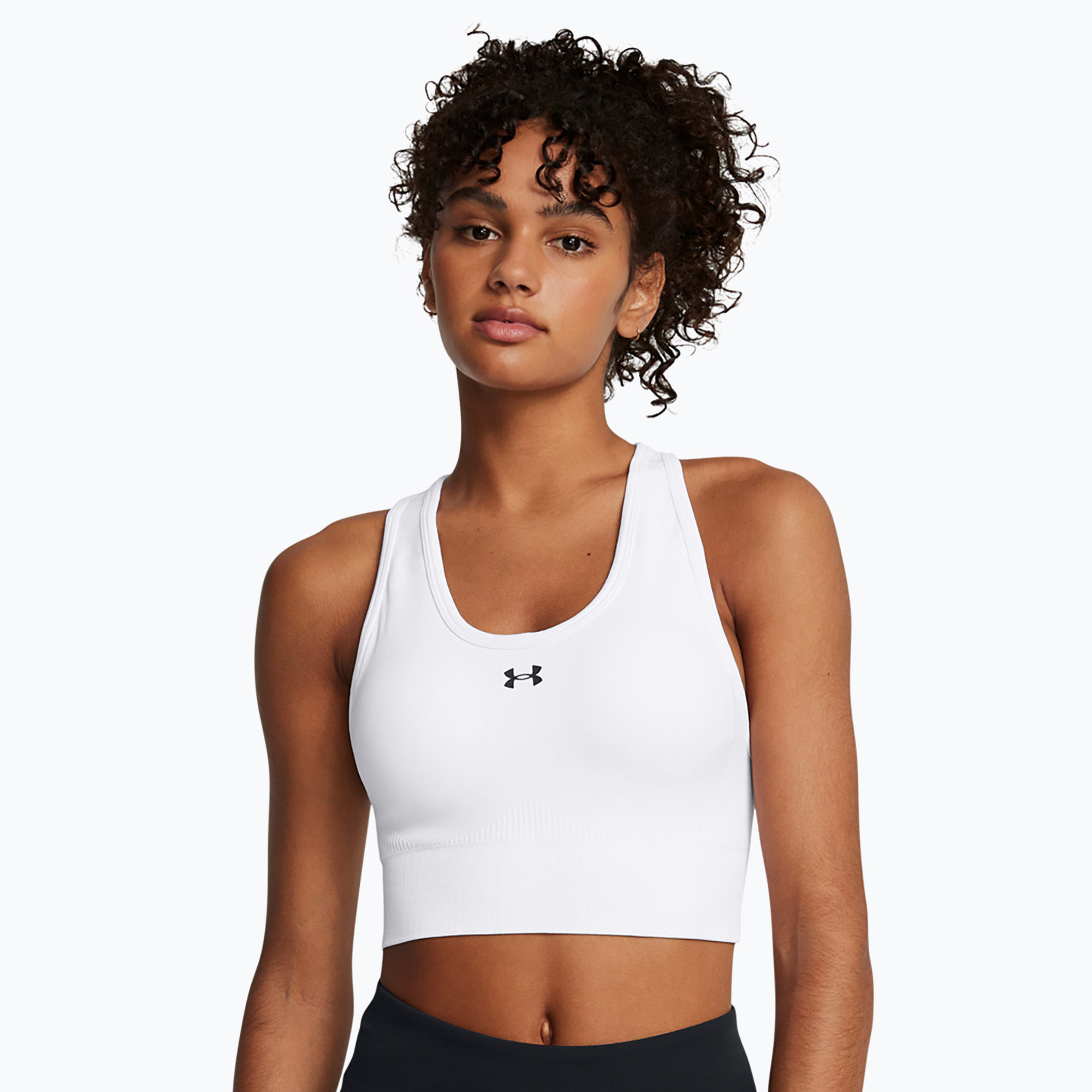 Biustonosz treningowy Under Armour Vanish Seamless Mid Branded white/black 