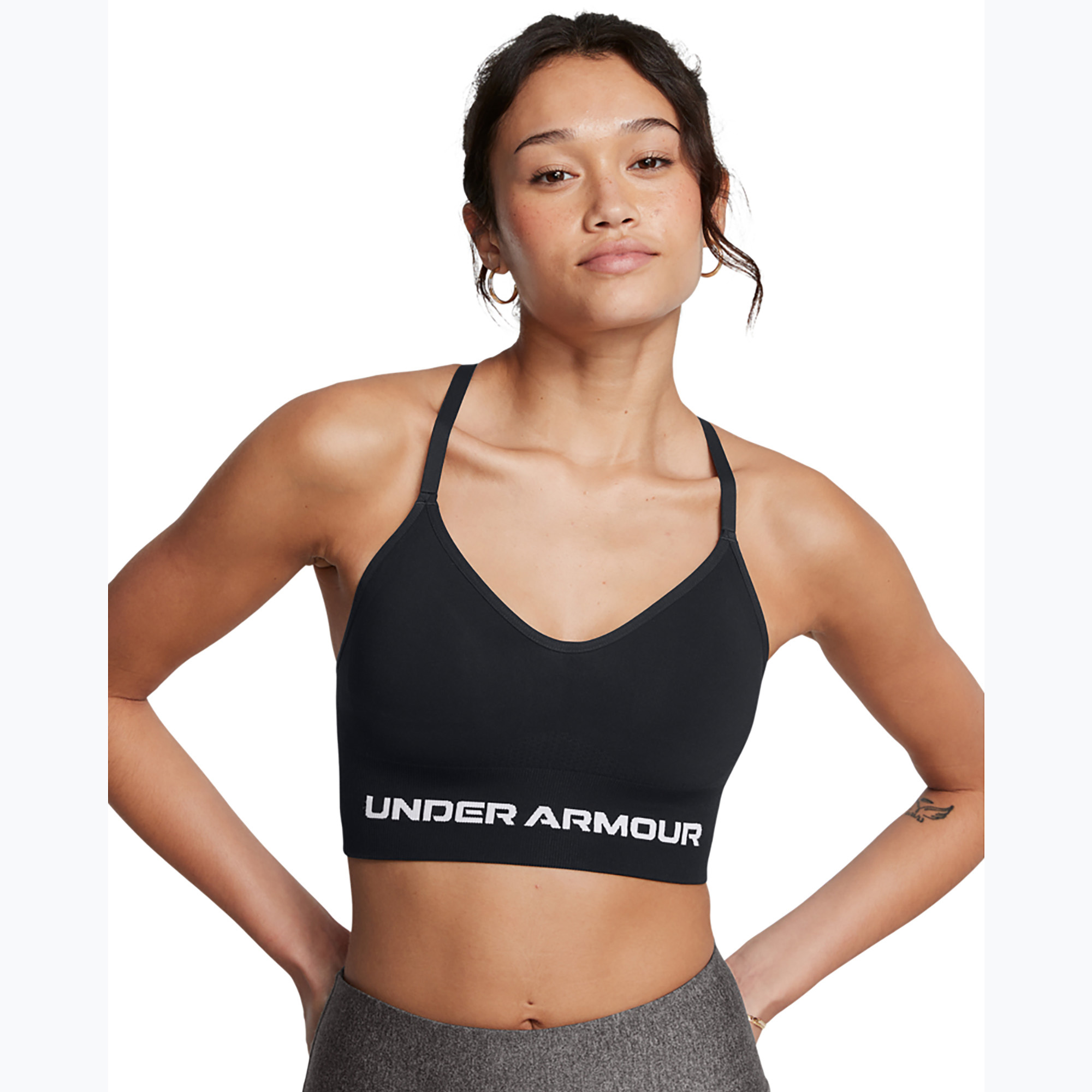 Biustonosz treningowy Under Armour Vanish Seamless Low black/white 