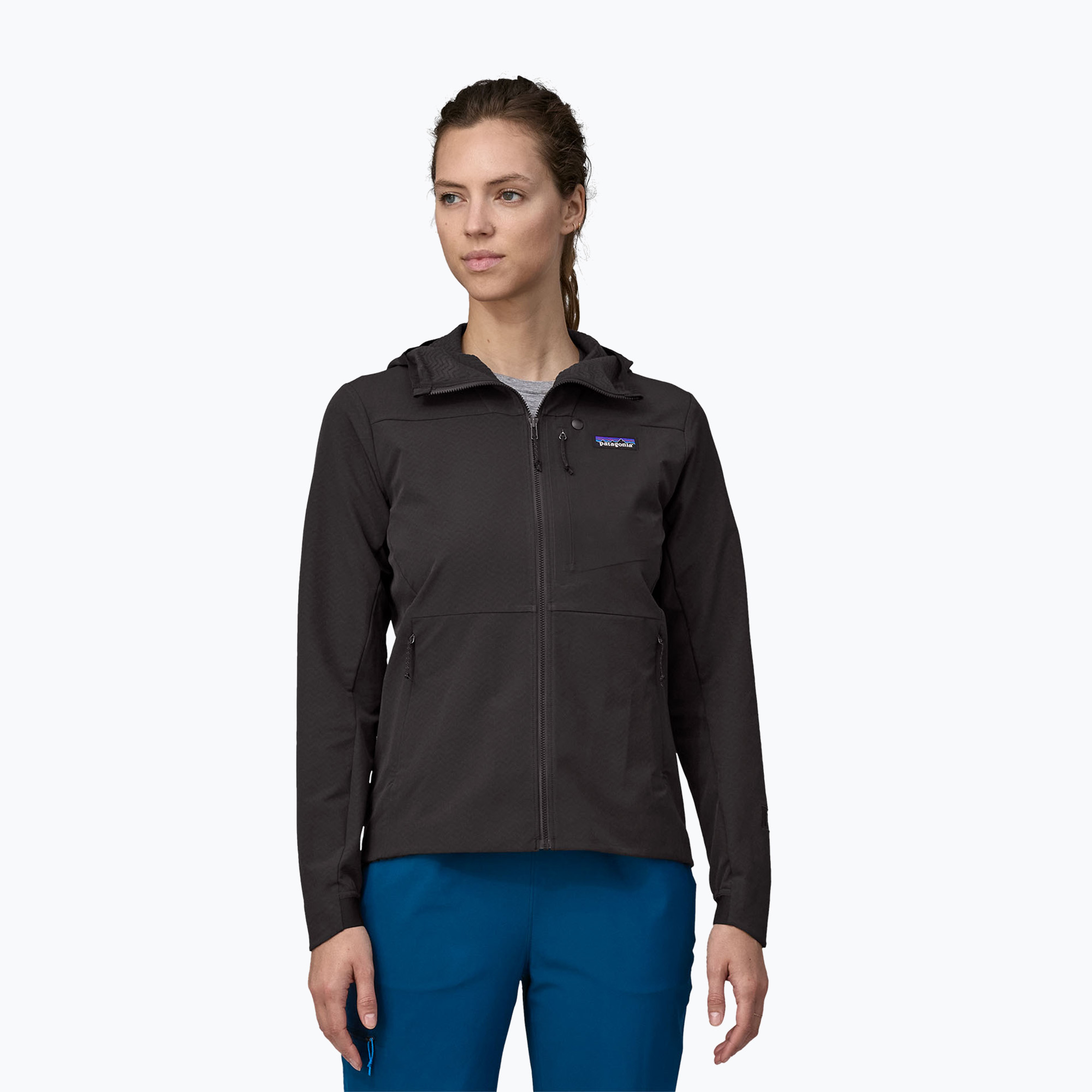 Kurtka softshell damska Patagonia R1 CrossStrata Hoody black | WYSYŁKA W 24H | 30 DNI NA ZWROT