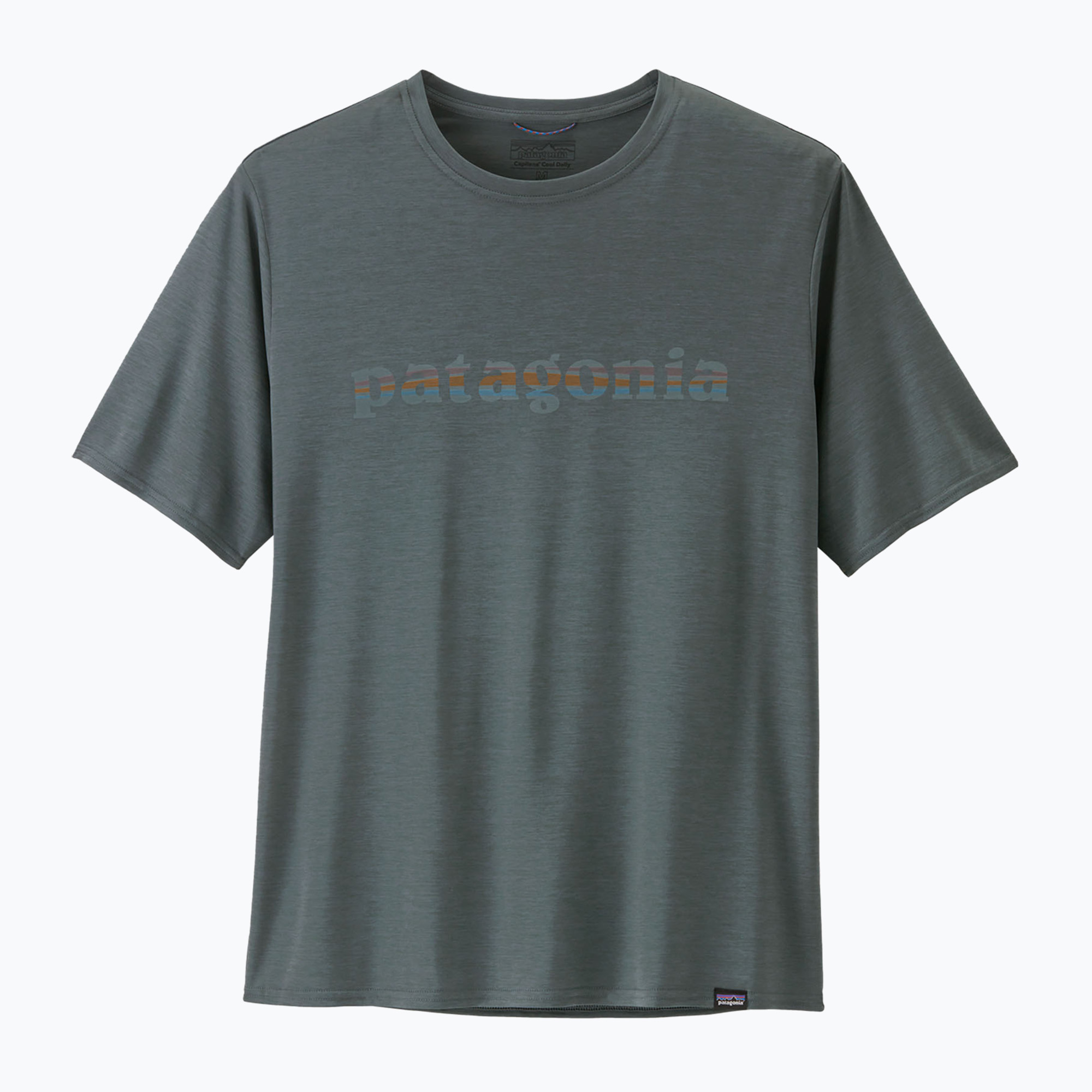 Koszulka męska Patagonia Cap Cool Daily Graphic Shirt 73 text logo/nouveau green x-dye | WYSYŁKA W 24H | 30 DNI NA ZWROT