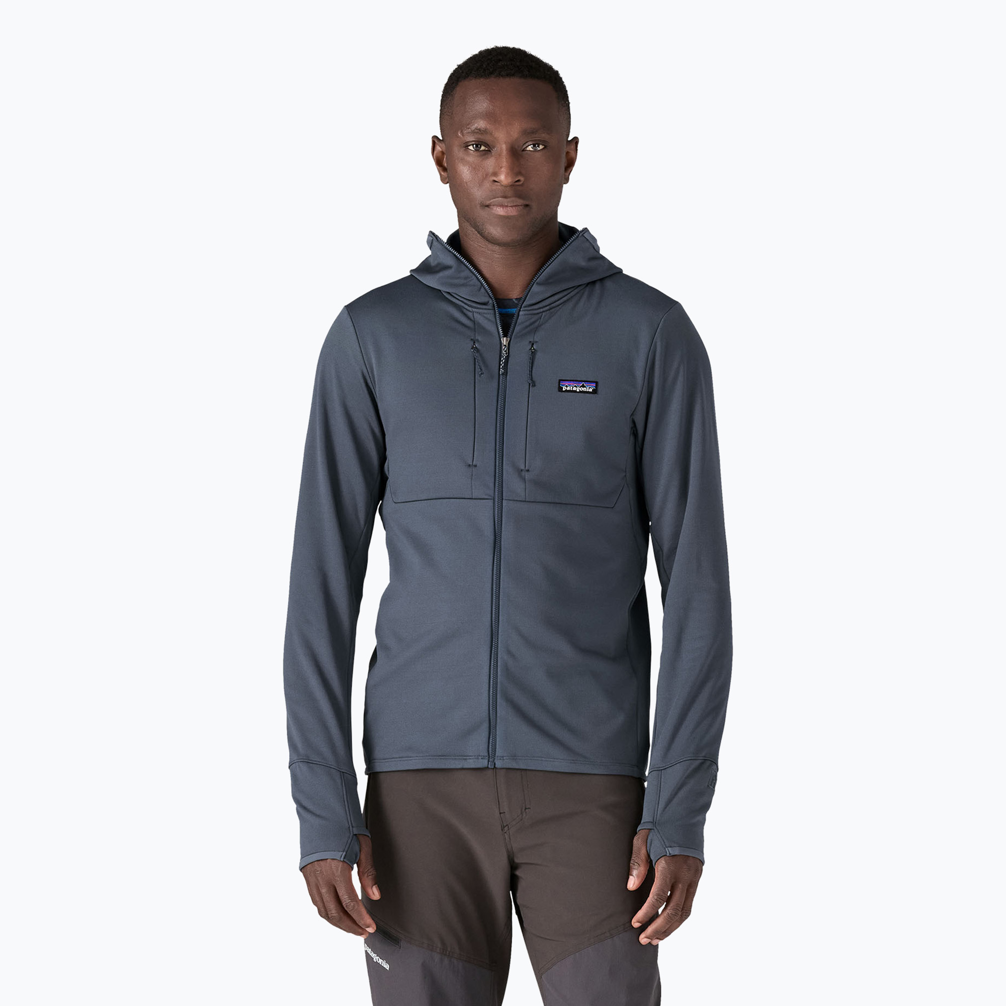 Bluza trekkingowa męska Patagonia R1 Thermal Full Zip Hoody smolder blue | WYSYŁKA W 24H | 30 DNI NA ZWROT