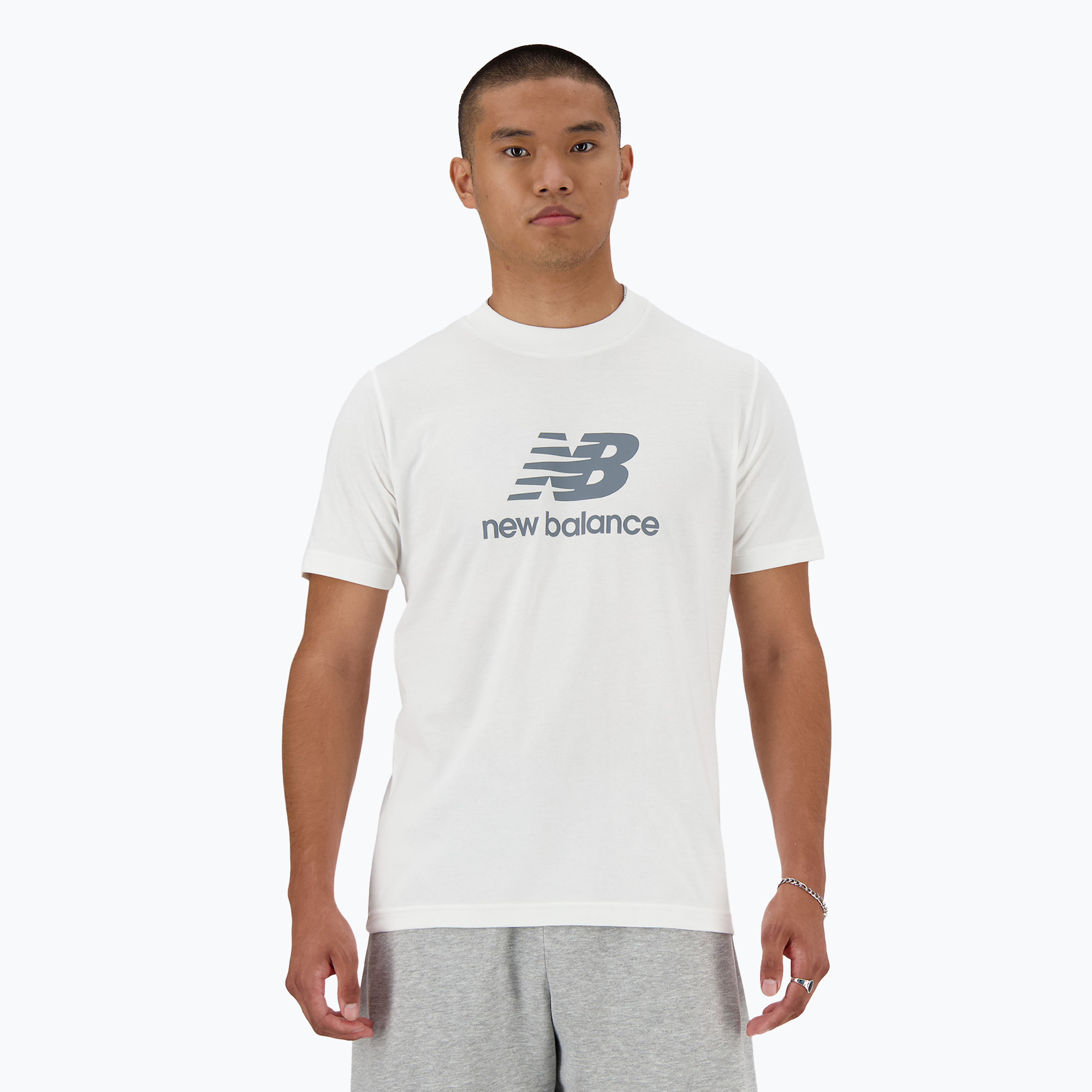 Koszulka męska New Balance Stacked Logo white | WYSYŁKA W 24H | 30 DNI NA ZWROT