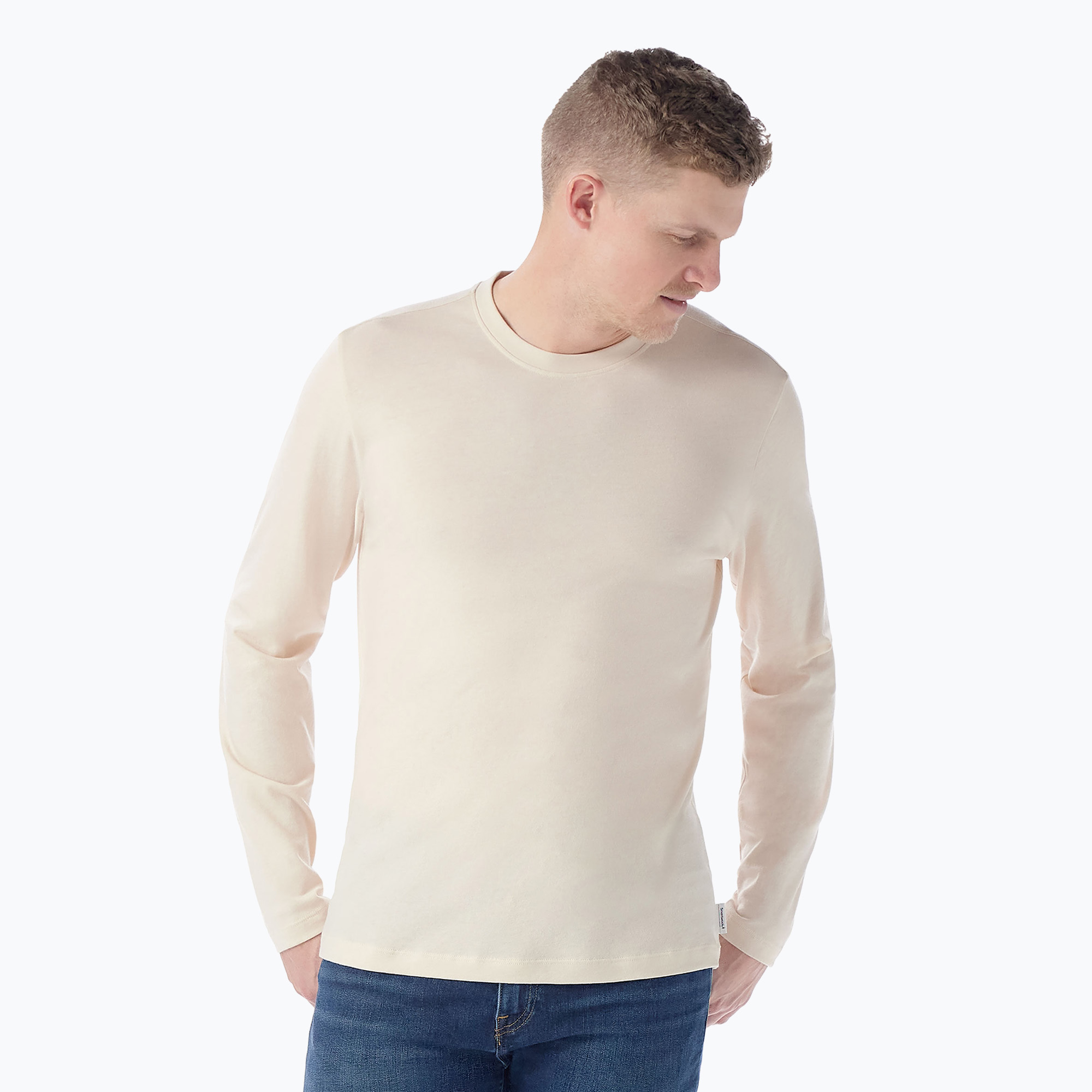 Longsleeve trekkingowy męski Smartwool Perfect Crew almond | WYSYŁKA W 24H | 30 DNI NA ZWROT