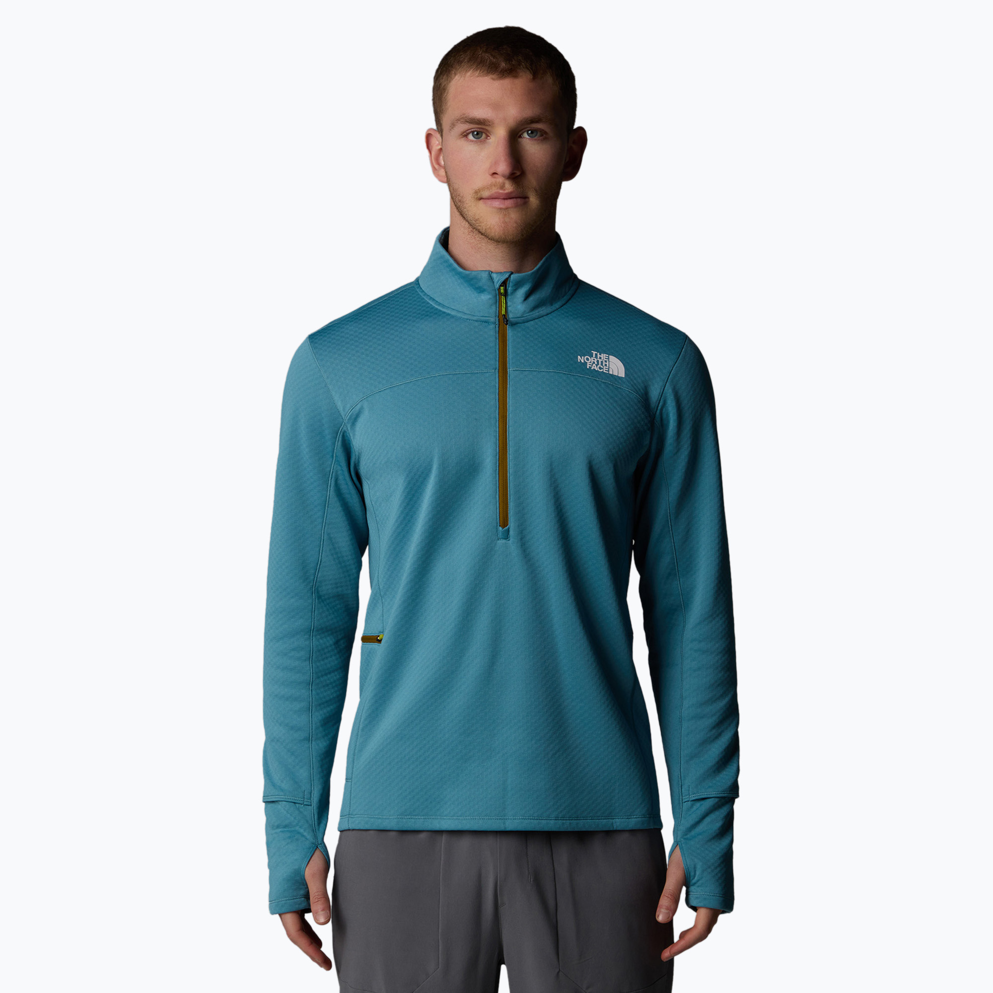 Bluza do biegania męska The North Face Winter Warm Pro 1/4 Zip algae blue | WYSYŁKA W 24H | 30 DNI NA ZWROT