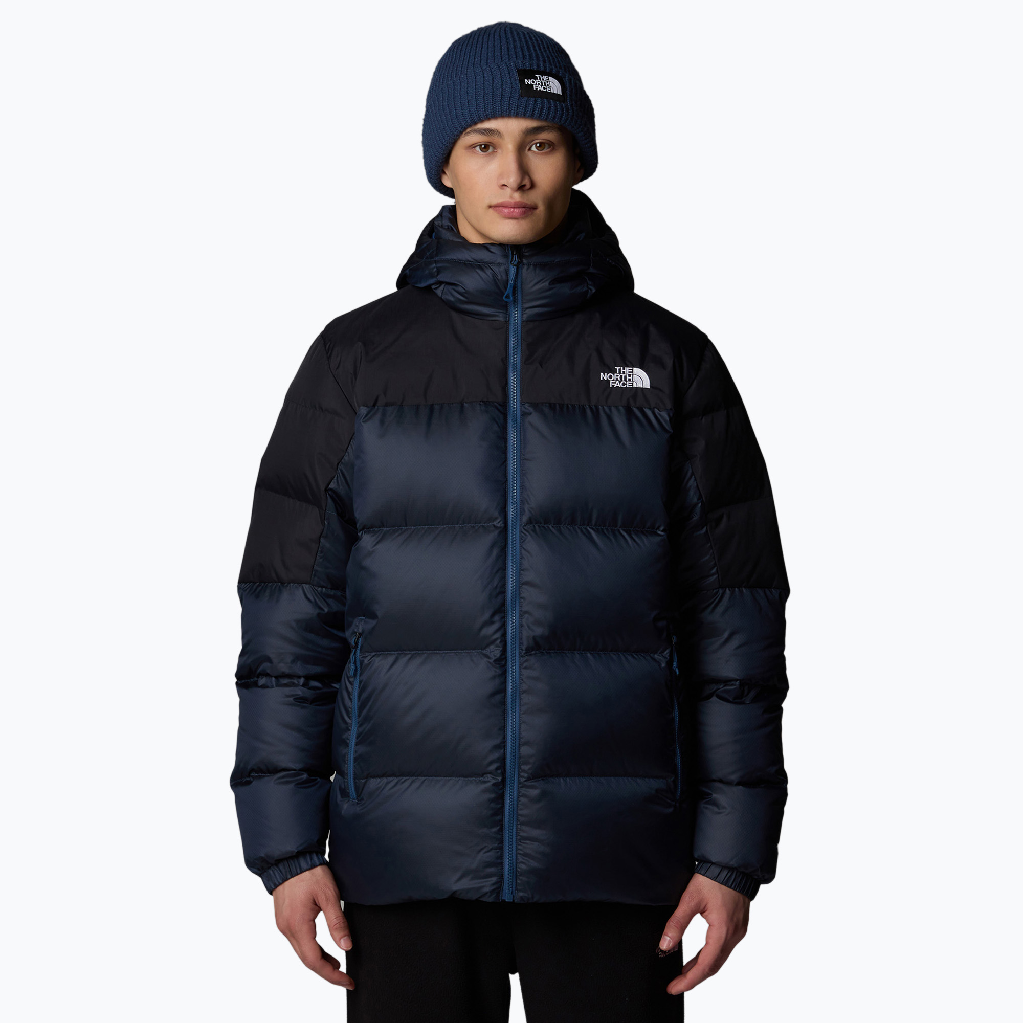 Kurtka puchowa męska The North Face Diablo Down 2.0 Hoodie shady blue/black heathe | WYSYŁKA W 24H | 30 DNI NA ZWROT