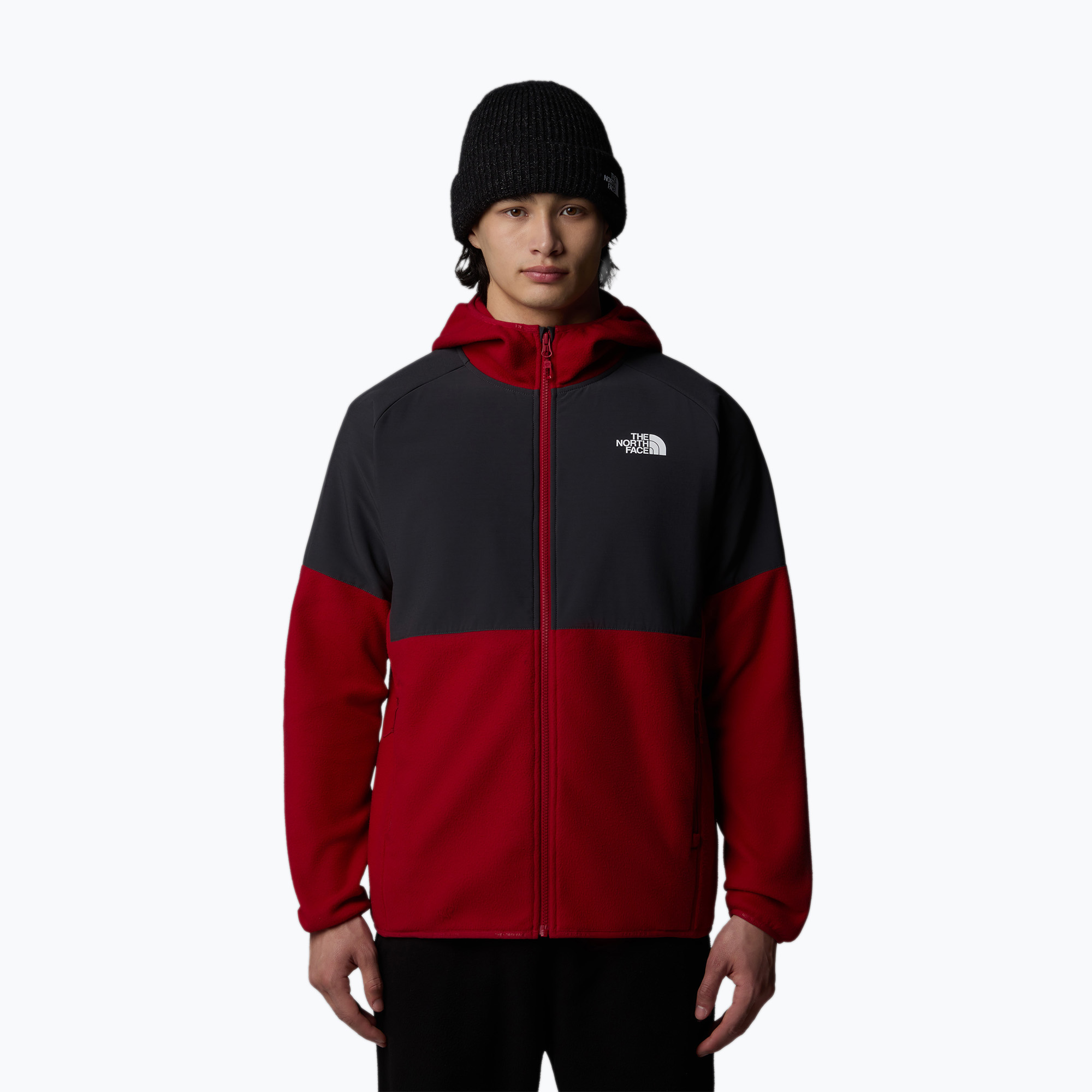 Bluza męska The North Face Glacier Heavyweight Full Zip HD garnet red/asphalt grey | WYSYŁKA W 24H | 30 DNI NA ZWROT