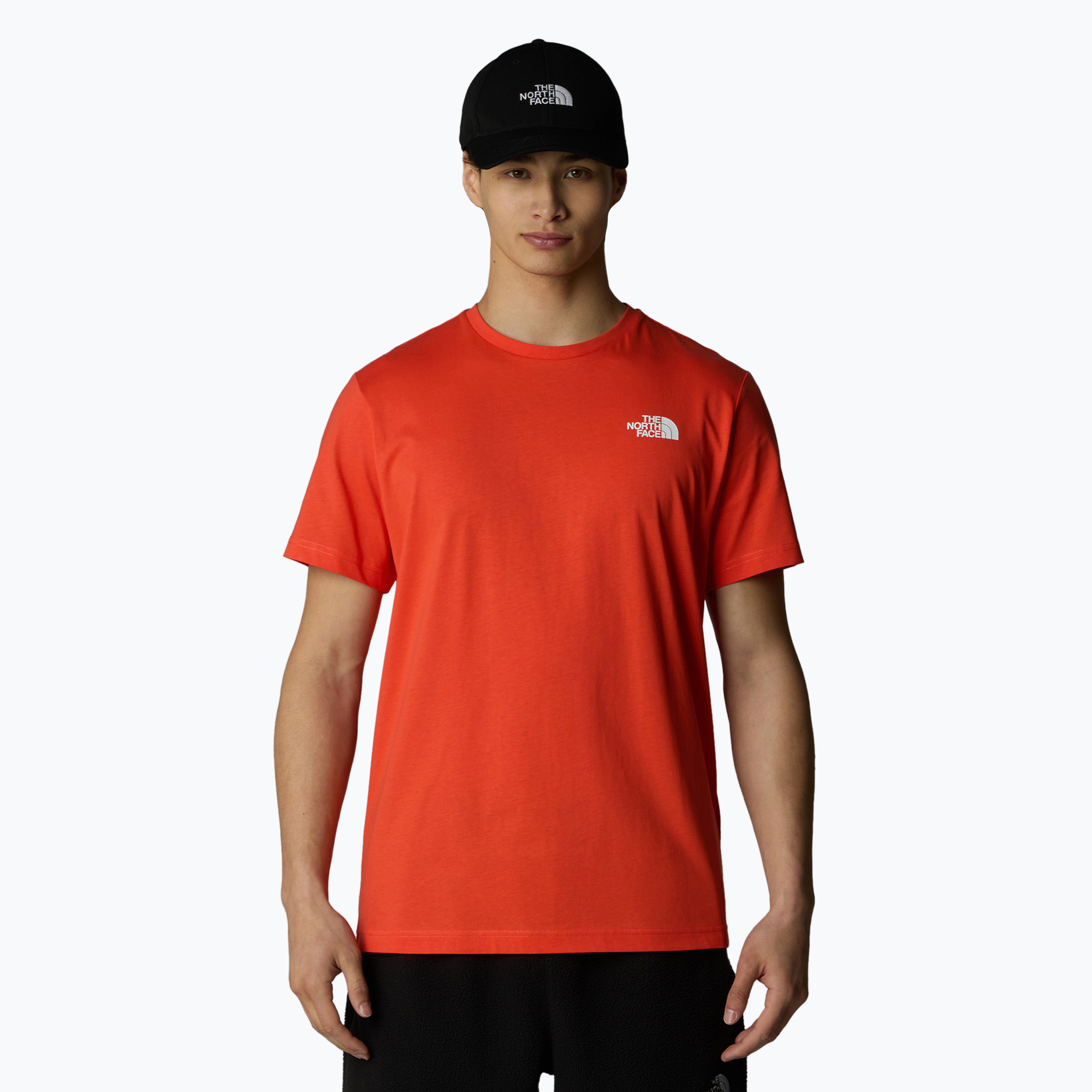 Koszulka męska The North Face Box Nse crimson orange/black | WYSYŁKA W 24H | 30 DNI NA ZWROT