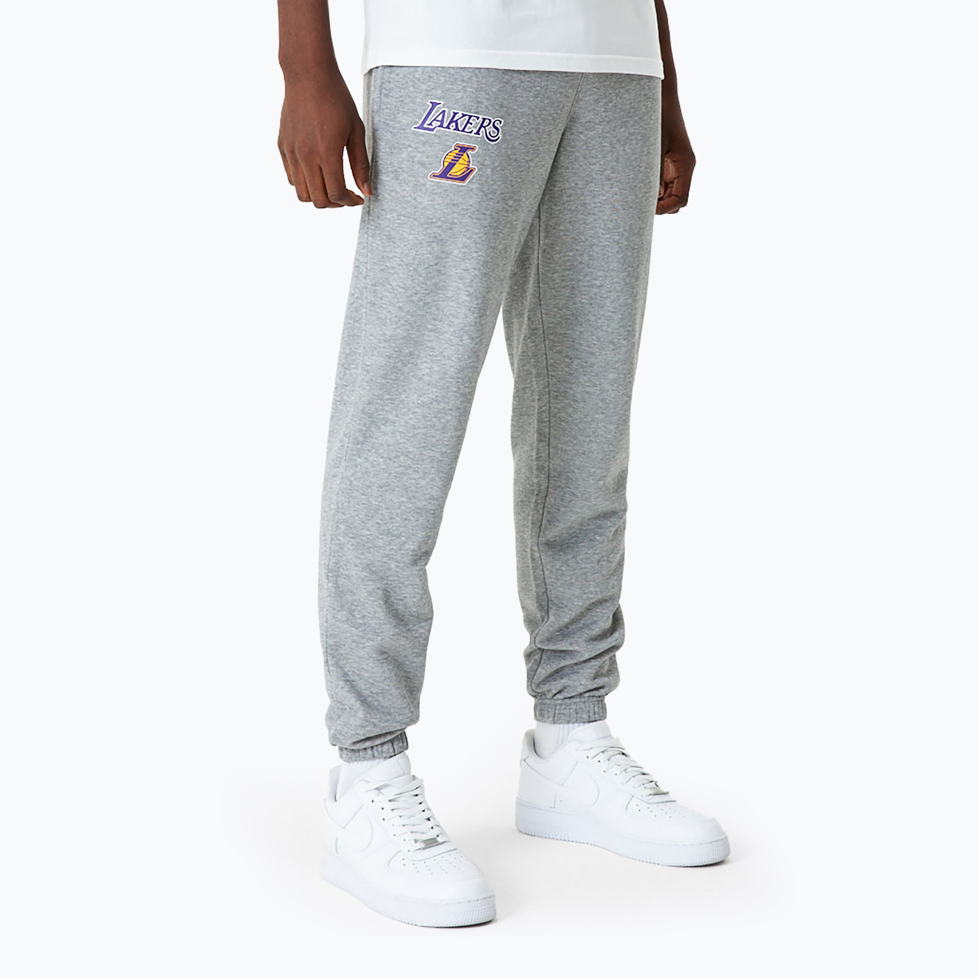 Spodnie męskie New Era NBA Essentials Jogger Los Angeles Lakers grey med | WYSYŁKA W 24H | 30 DNI NA ZWROT