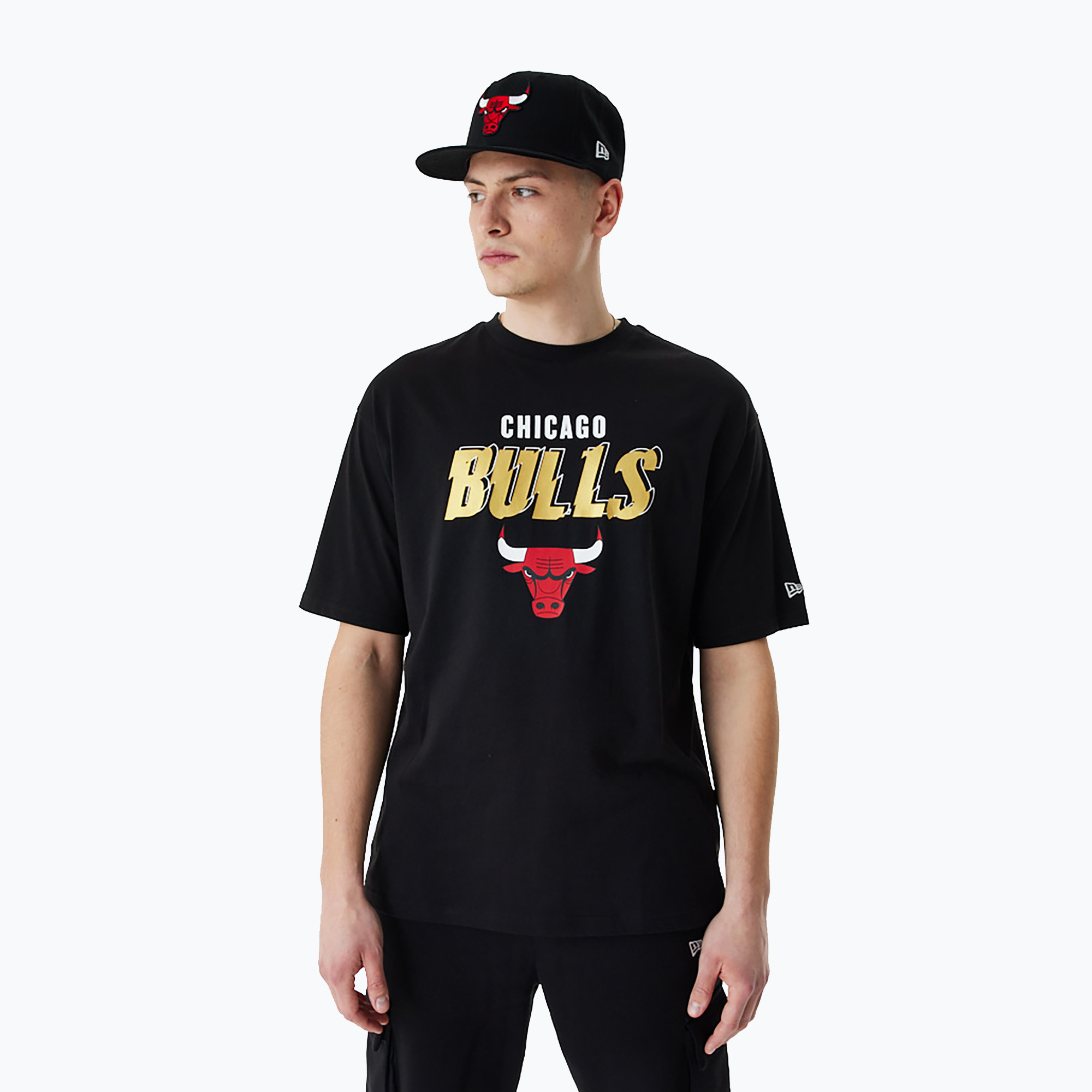 Koszulka męska New Era Team Script OS Tee Chicago Bulls black | WYSYŁKA W 24H | 30 DNI NA ZWROT