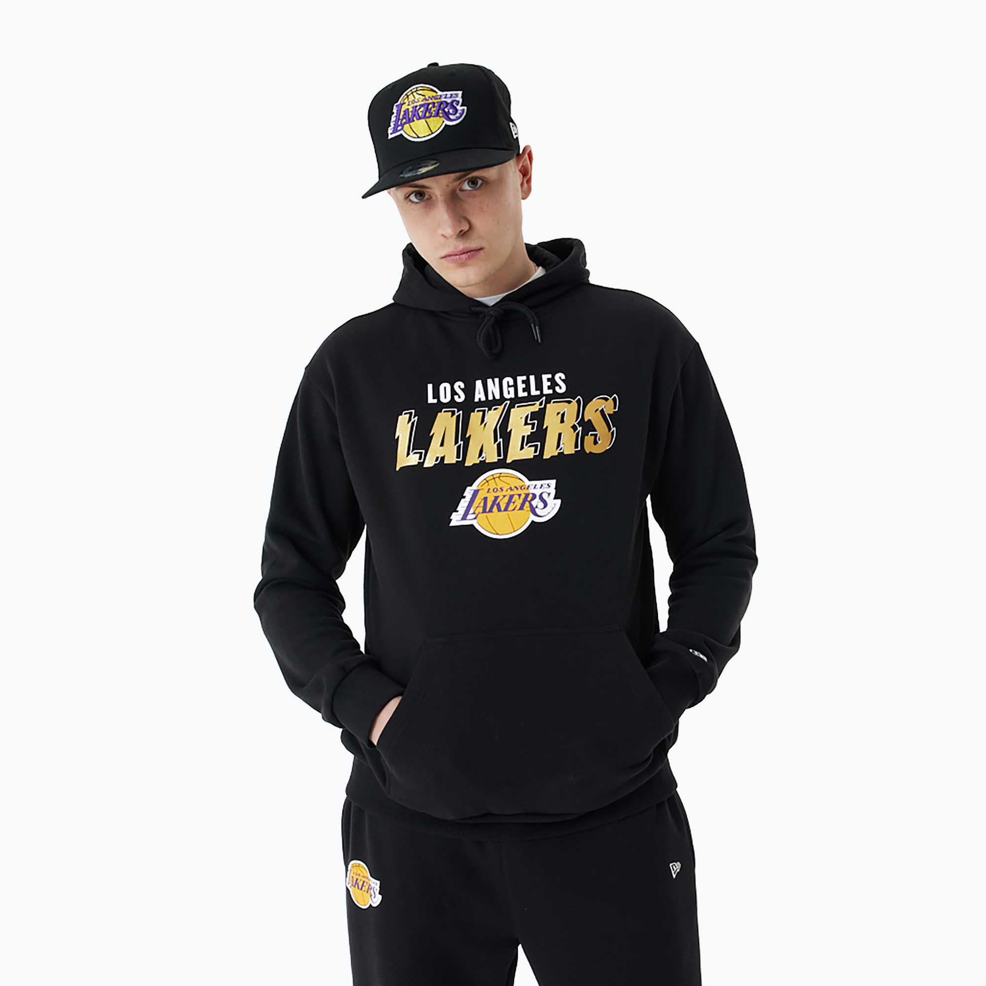 Bluza męska New Era Team Script OS Hoody Los Angeles Lakers black | WYSYŁKA W 24H | 30 DNI NA ZWROT