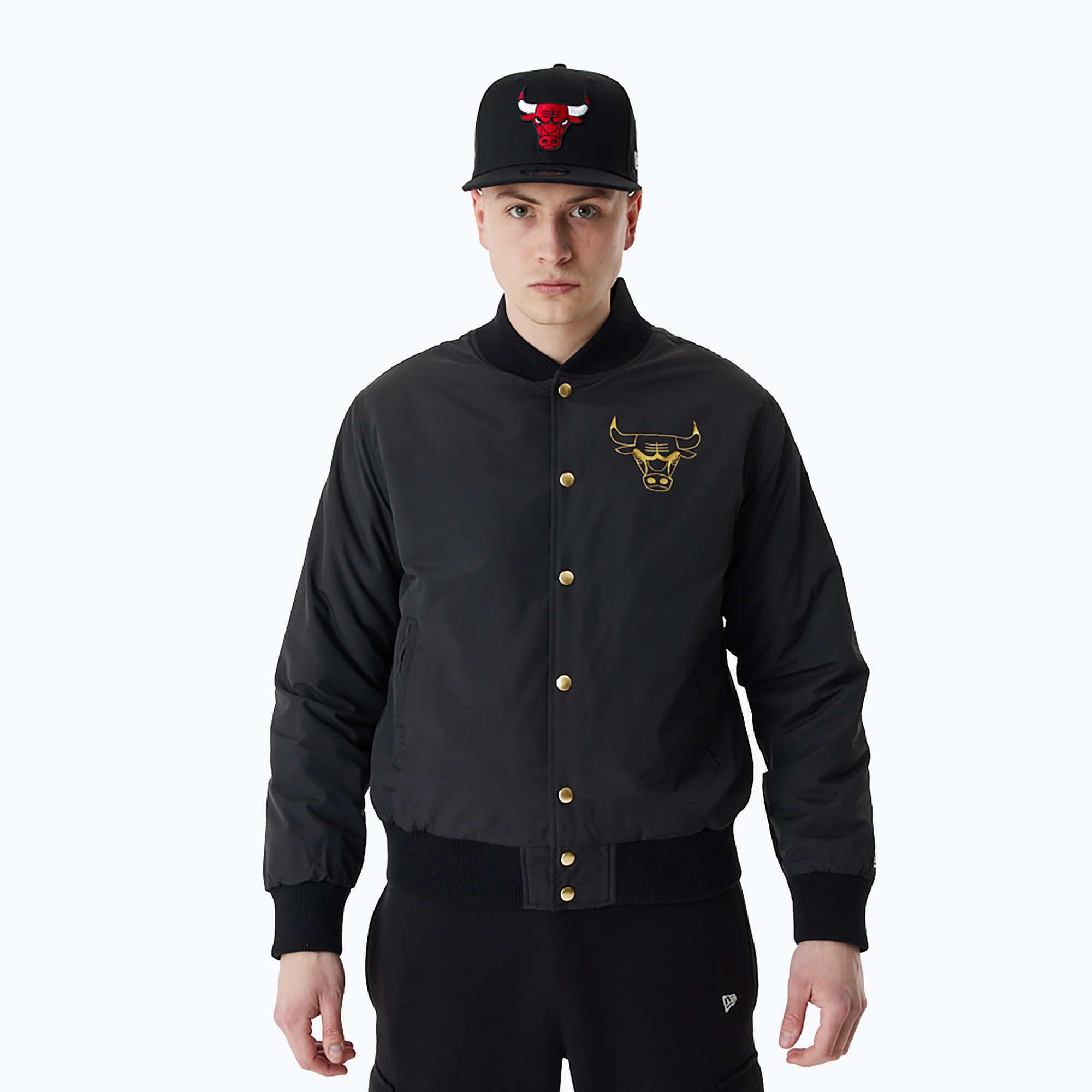 Kurtka męska New Era NBA Script BP Bomber Chicago Bulls black | WYSYŁKA W 24H | 30 DNI NA ZWROT