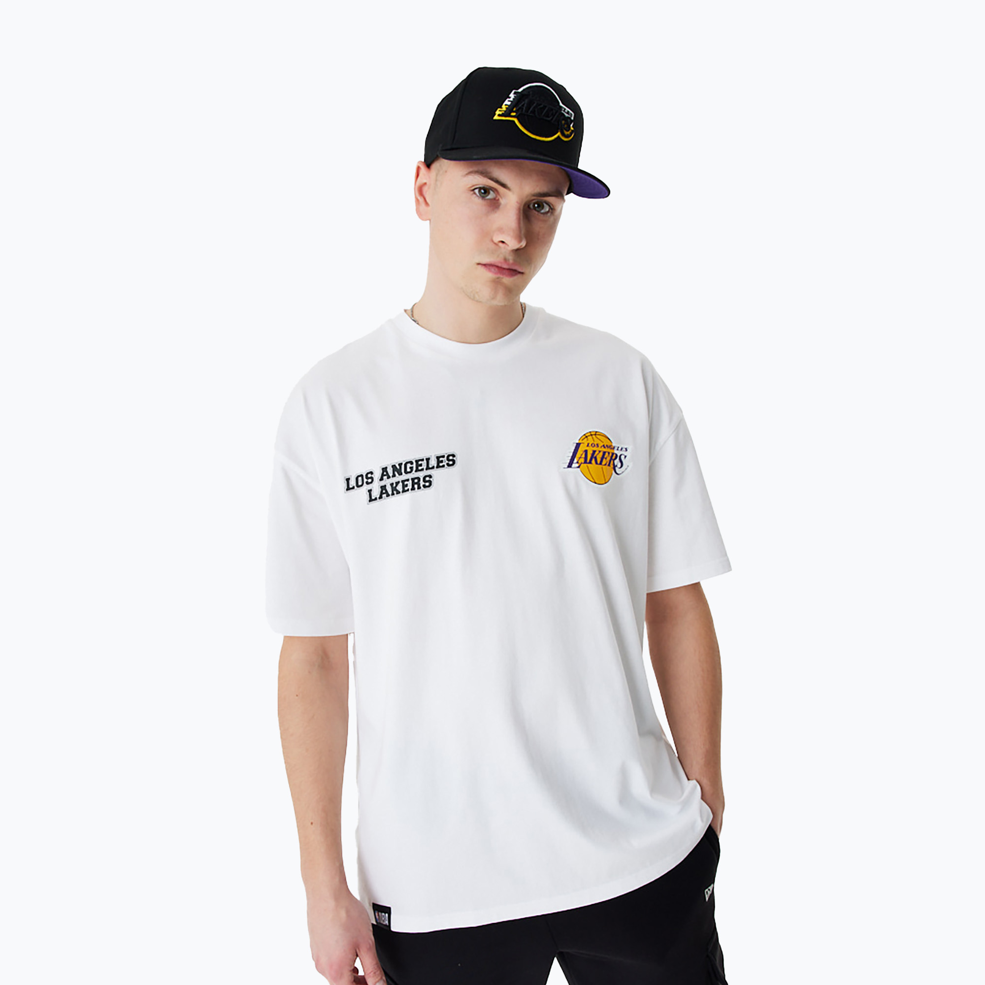 Koszulka męska New Era NBA Large Graphic BP OS Tee Los Angeles Lakers white | WYSYŁKA W 24H | 30 DNI NA ZWROT