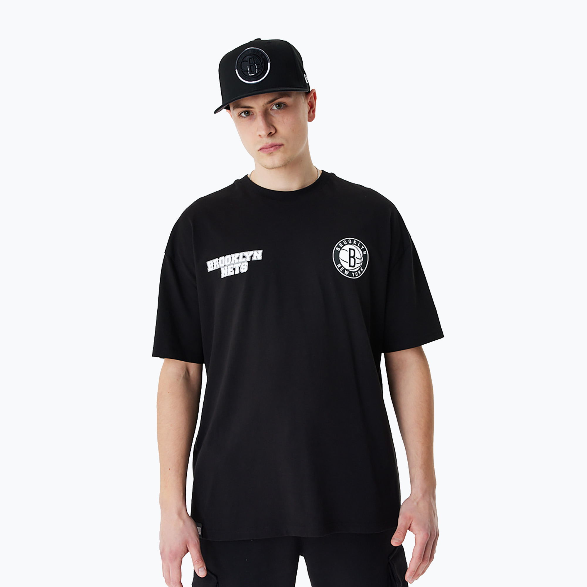 Koszulka męska New Era NBA Large Graphic BP OS Tee Brooklyn Nets black | WYSYŁKA W 24H | 30 DNI NA ZWROT