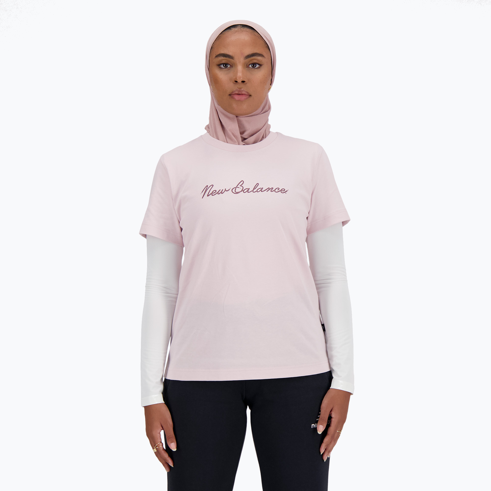 Koszulka damska New Balance Script Tee stonepin | WYSYŁKA W 24H | 30 DNI NA ZWROT