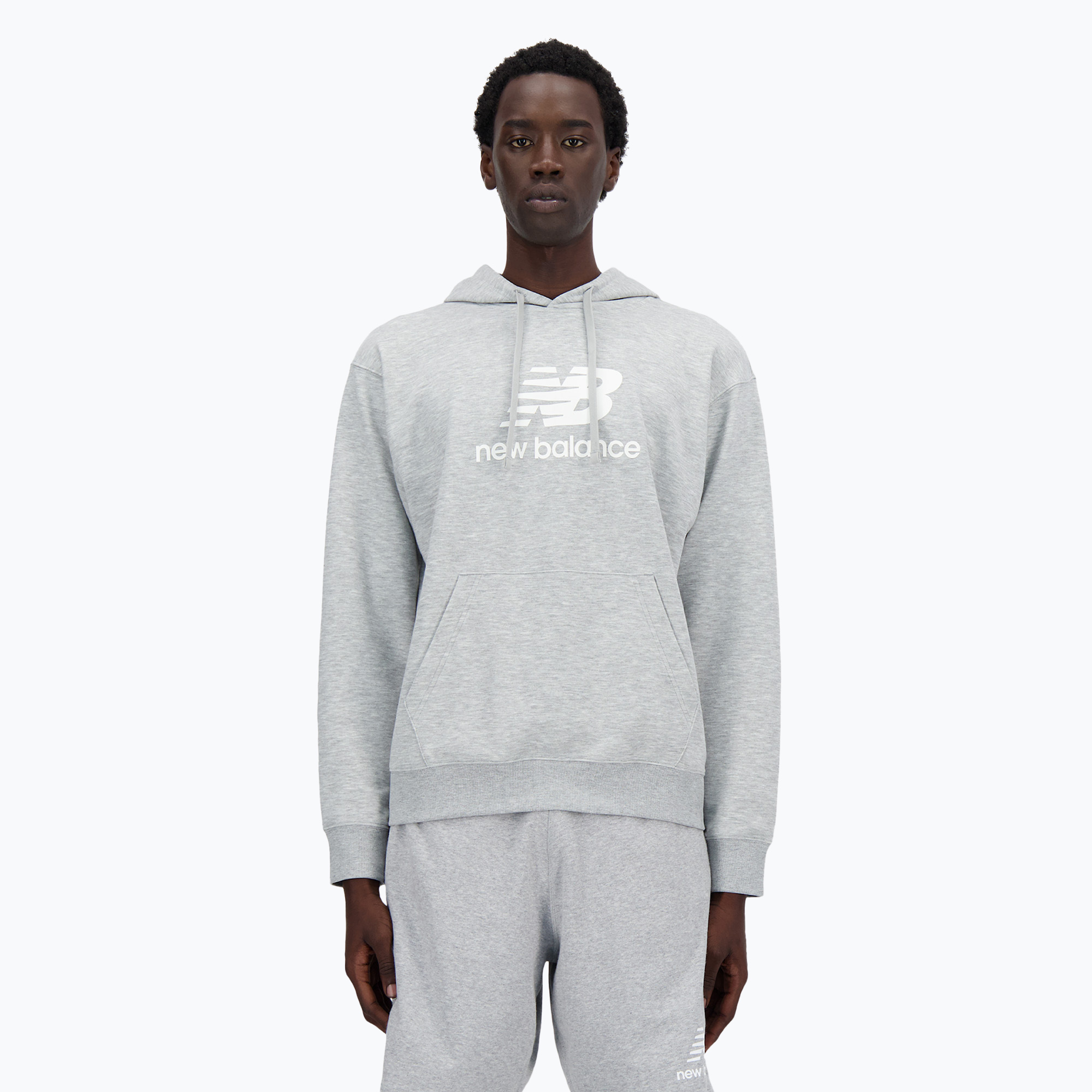 Bluza męska New Balance Stacked Logo French Terry Hoodie athletic grey | WYSYŁKA W 24H | 30 DNI NA ZWROT